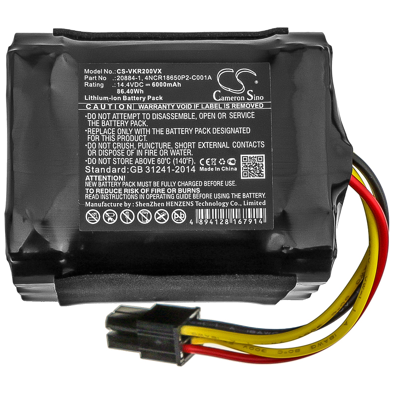 Li-ion Battery fits Vorwerk, Kobold Vr200, Kobold Vr300 14.4V, 6000mAh Vacuum Cameron Sino Technology Limited