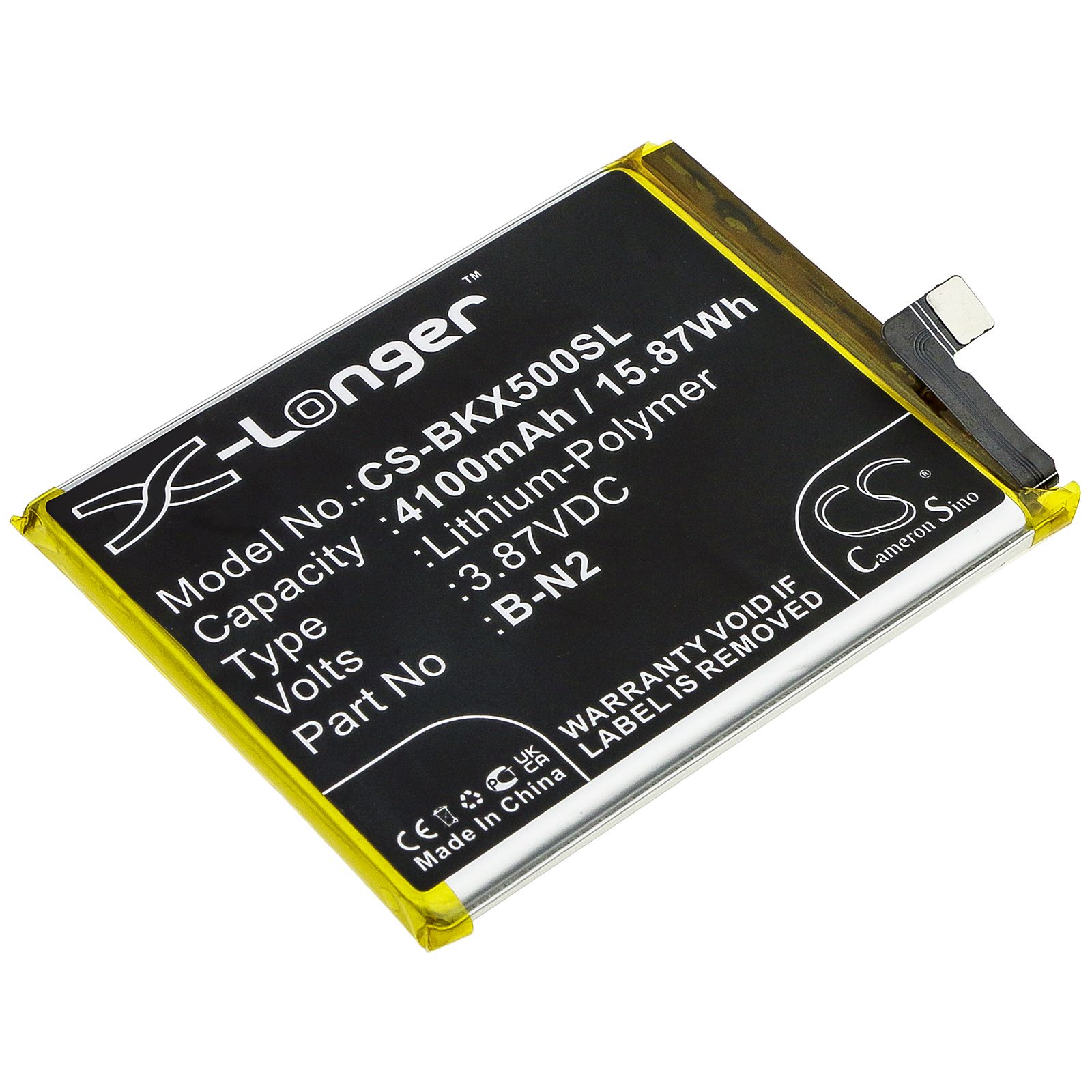 Li-Polymer Battery fits Vivo, V2001, V2001a, X50 3.87V, 4100mAh Mobile & SmartPhone Cameron Sino Technology Limited