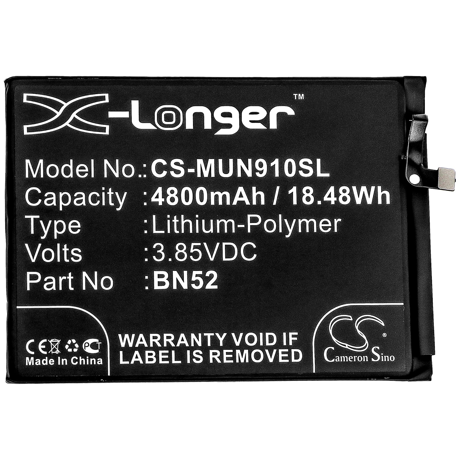 Li-Polymer Battery fits Redmi, M2103k19g, Note 10, Note 10 5g 3.85V, 4900mAh Mobile & SmartPhone Cameron Sino Technology Limited