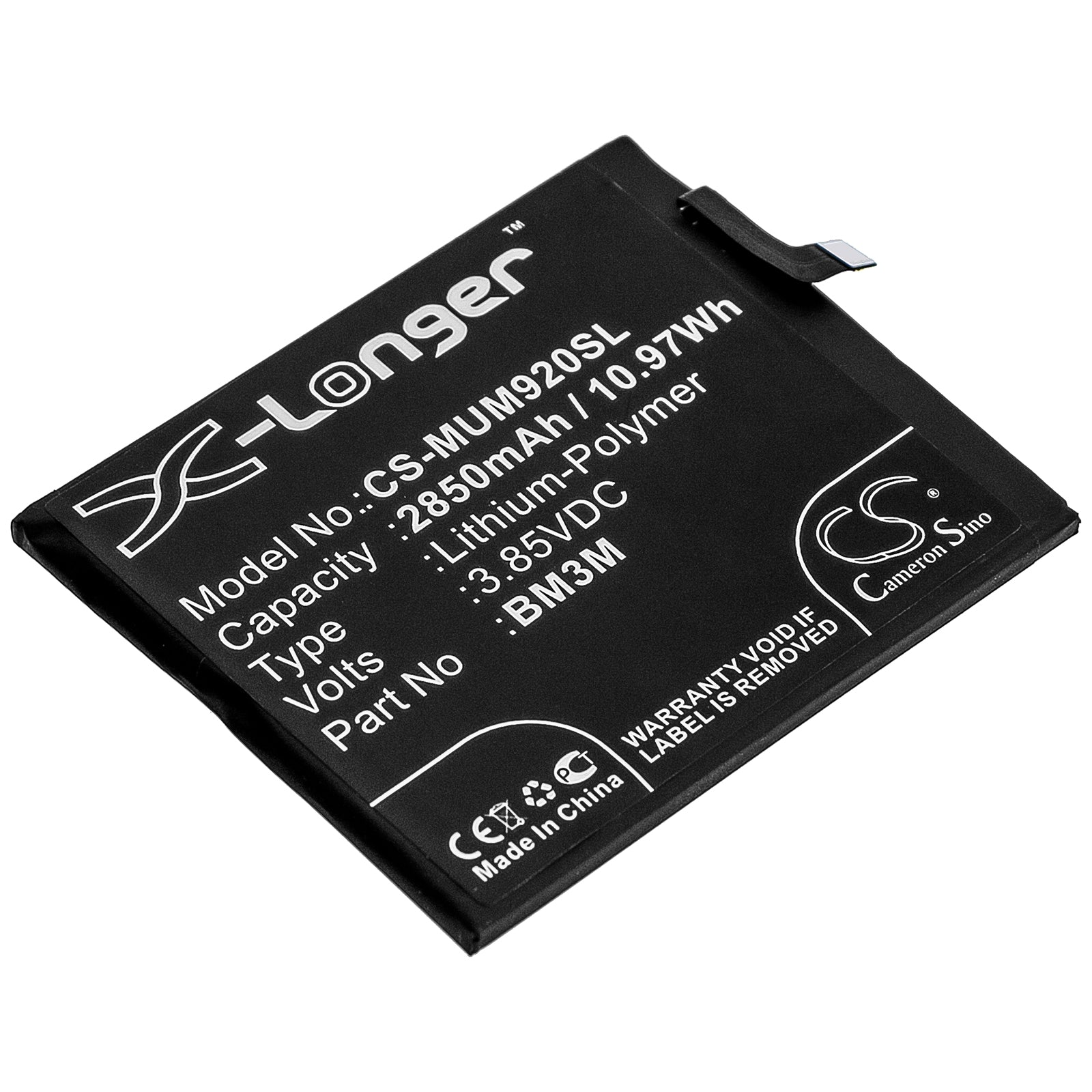 Li-Polymer Battery fits Xiaomi, Mix Alpha 3.85V, 3950mAh Mobile & SmartPhone Cameron Sino Technology Limited