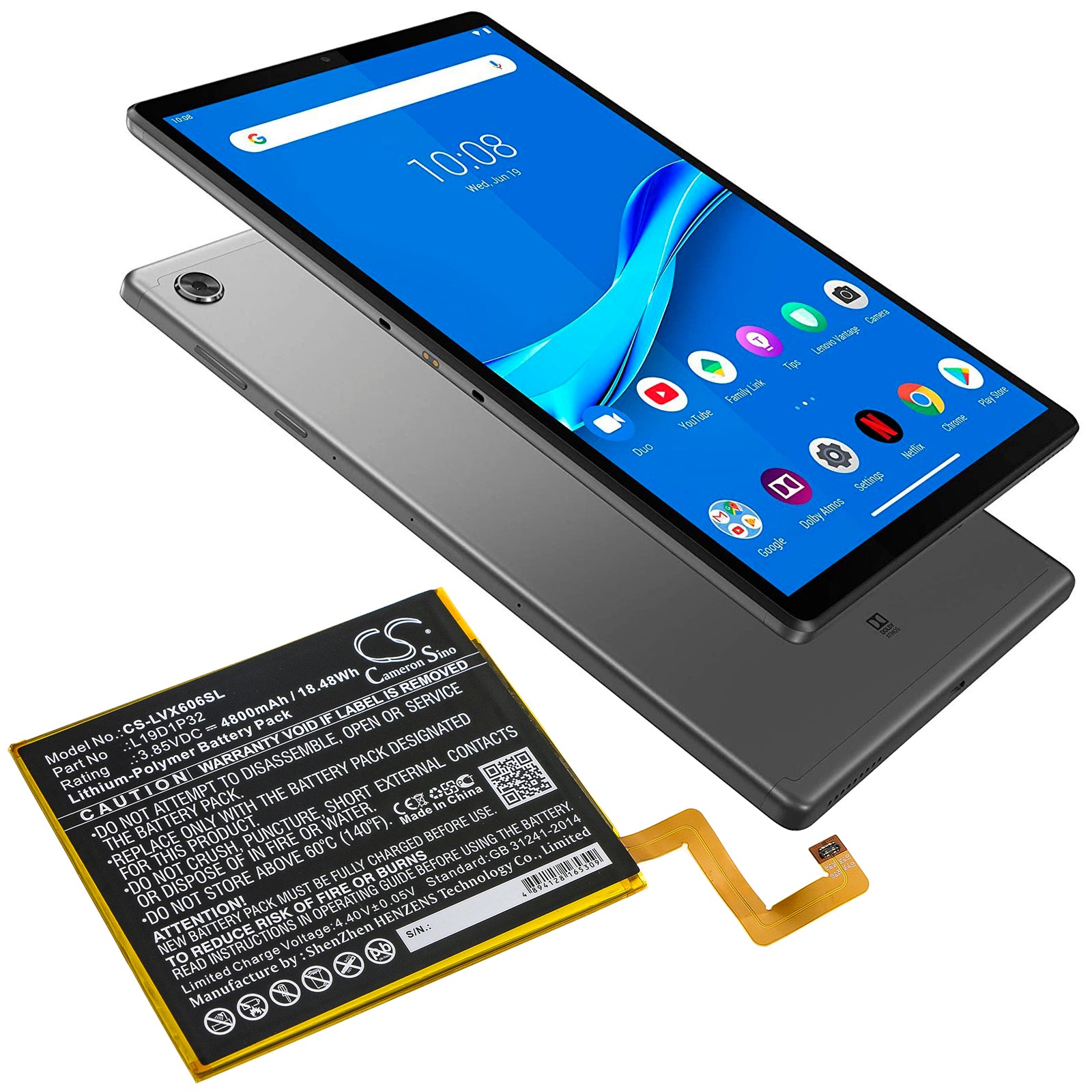 Li-Polymer Battery fits Microsoft, Surface Go 1943 7.58V, 5100mAh Tablet Cameron Sino Technology Limited