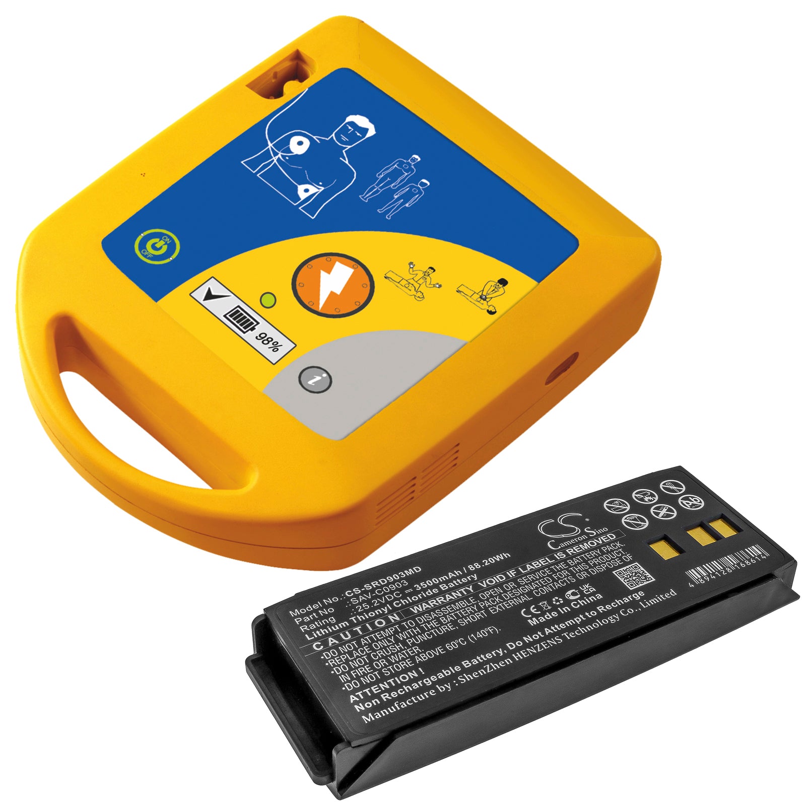 Li-SOCl2 Battery fits Saverone, Automatic, D, P 25.2V, 3500mAh Medical Cameron Sino Technology Limited