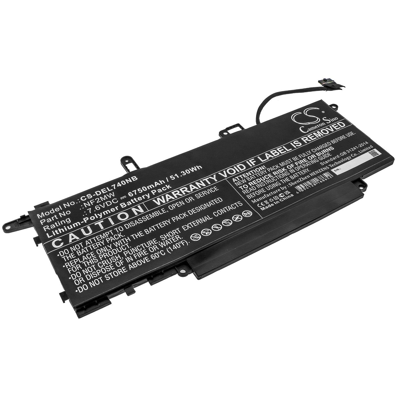 Li-Polymer Battery fits Dell, Latitude 7310 2-in-1, Latitude 7400 2-in-1, Latitude 7410 2-in-1 7.6V, 6750mAh Notebook & Laptop Cameron Sino Technology Limited