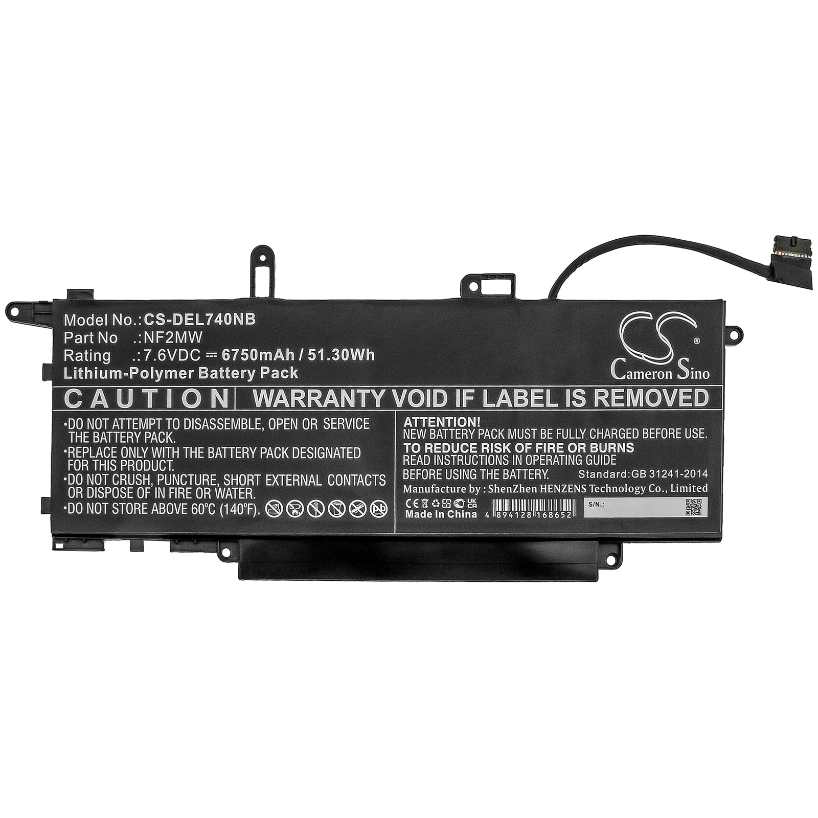 Li-Polymer Battery fits Dell, Latitude 7310 2-in-1, Latitude 7400 2-in-1, Latitude 7410 2-in-1 7.6V, 6750mAh Notebook & Laptop Cameron Sino Technology Limited