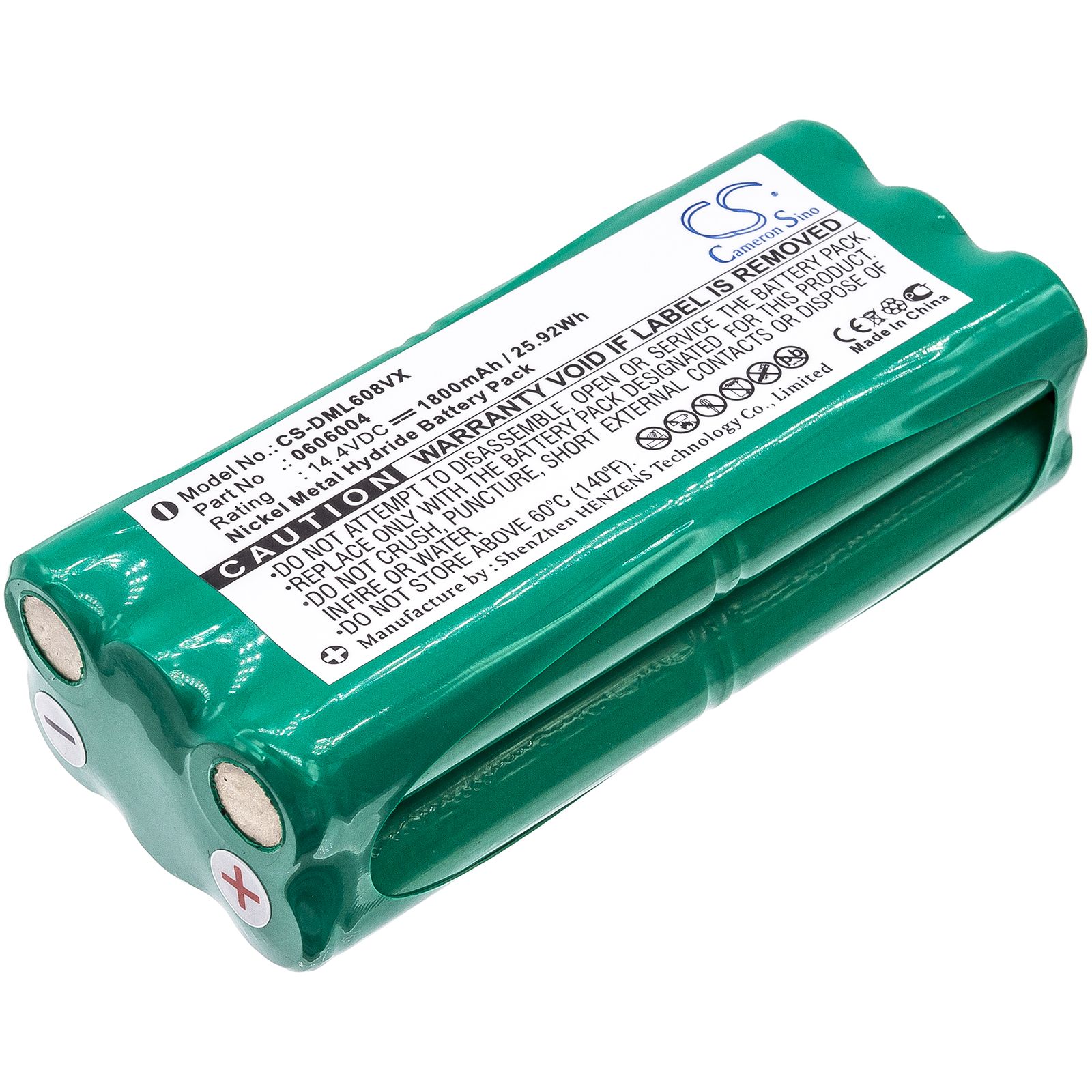 Ni-MH Battery fits Aircraftvacuums, Pilot, Dirt Devil, Fusion 14.4V, 1800mAh Vacuum Cameron Sino Technology Limited