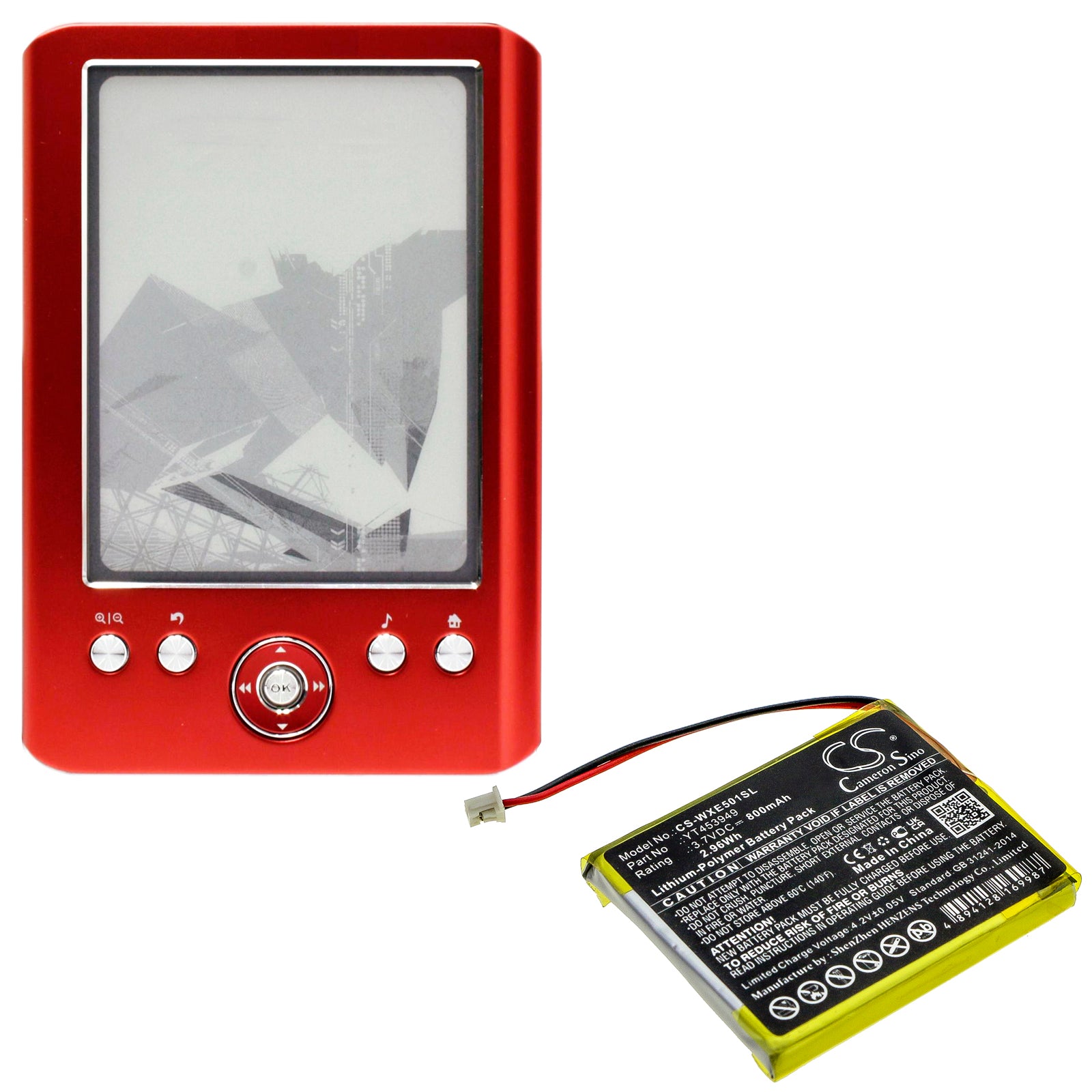 Li-Polymer Battery fits Wexler, E5001 3.7V, 800mAh E-book & E-reader Cameron Sino Technology Limited