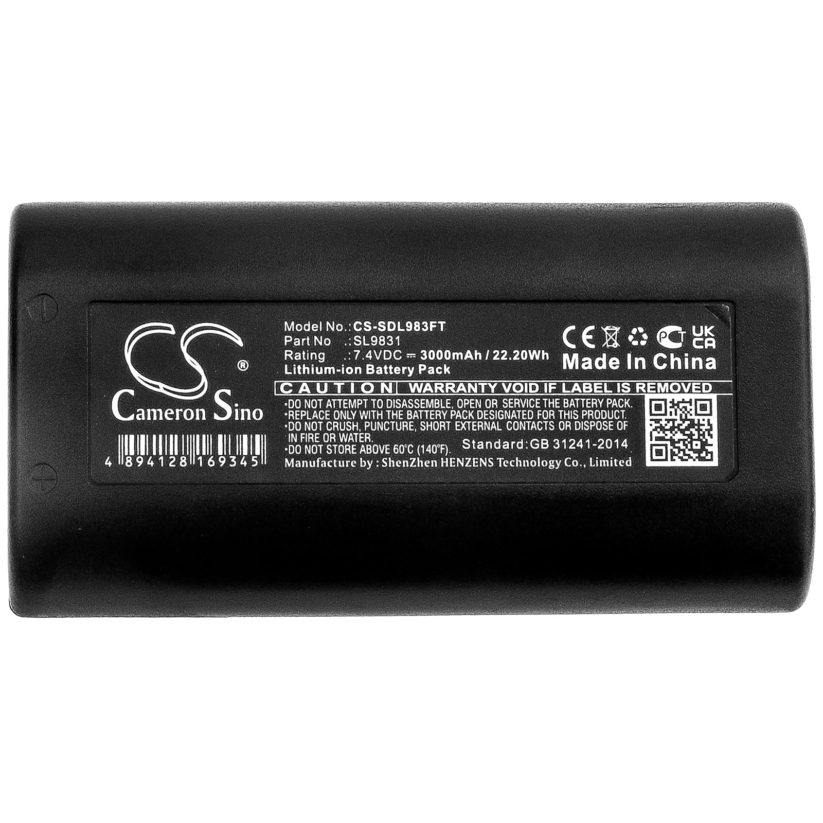 Li-ion Battery fits Sealife, Sea Dragon 1200, Sea Dragon 1500, Sea Dragon 2000 7.4V, 3000mAh Flashlight Cameron Sino Technology Limited