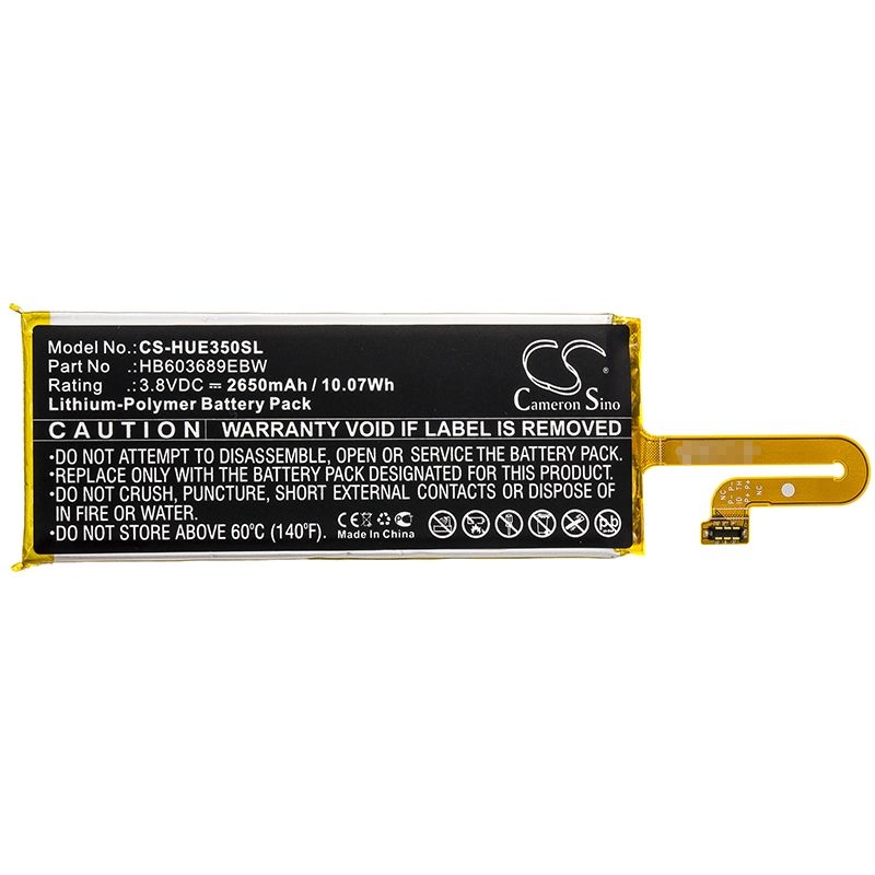 Li-Polymer Battery fits Huawei, Hwd35, Speed Wi-fi Next W04, Speed Wi-fi Next W05 3.8V, 2650mAh Hotspot Cameron Sino Technology Limited