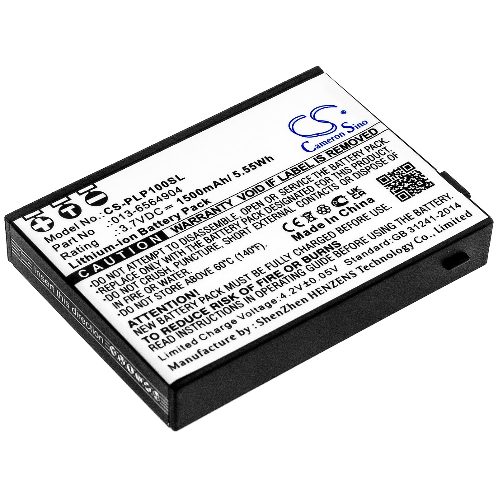 Li-ion Battery fits Plextalk, Pocket Daisy Player Ptp1, Ptp1 3.7V, 1500mAh Media Player Cameron Sino Technology Limited
