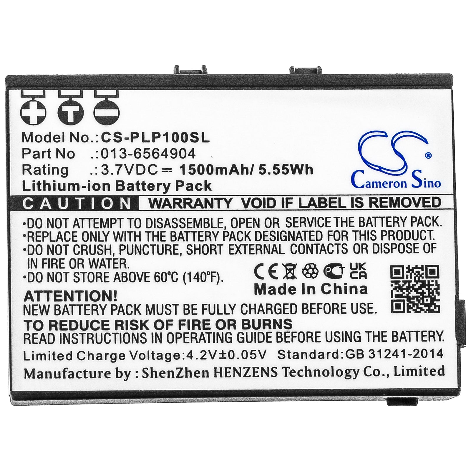 Li-ion Battery fits Plextalk, Pocket Daisy Player Ptp1, Ptp1 3.7V, 1500mAh Media Player Cameron Sino Technology Limited