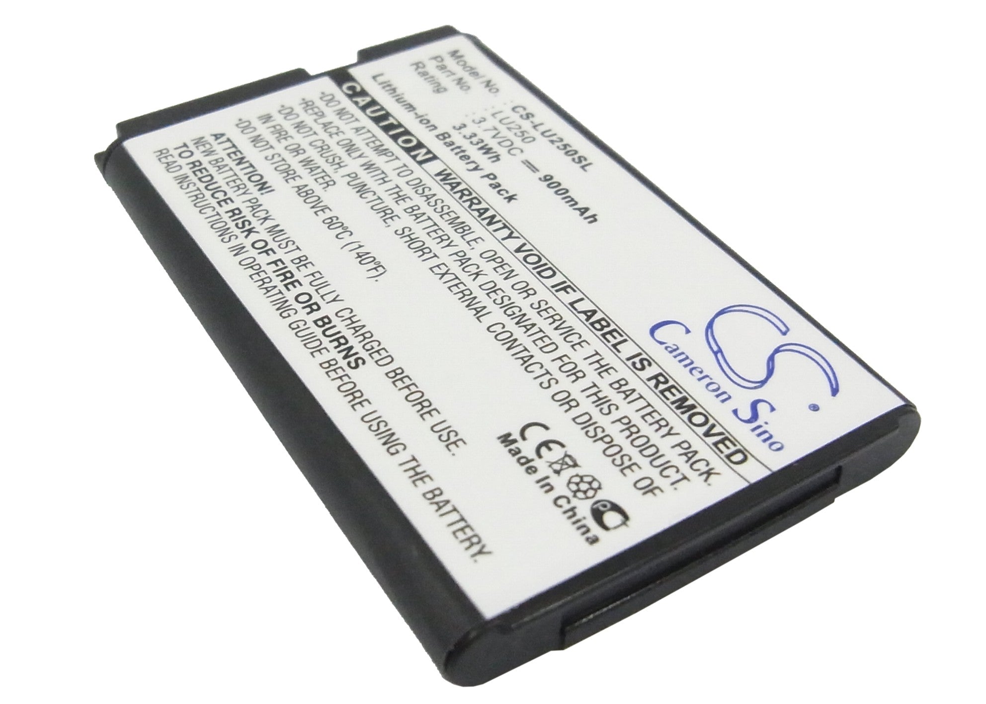 Li-ion Battery fits Lg, U250 3.7V, 900mAh Communications Cameron Sino Technology Limited (Suspended)