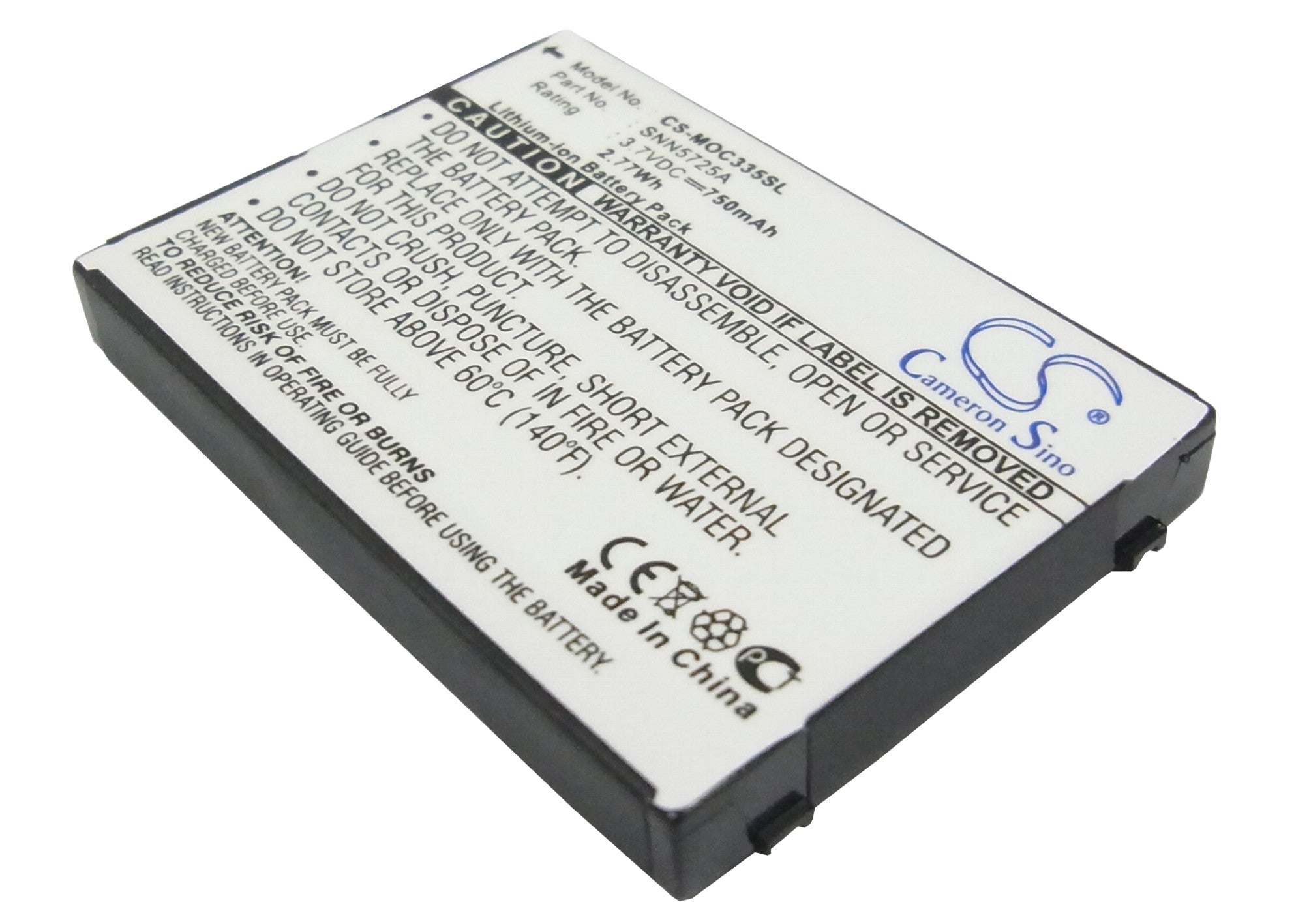 Li-Polymer Battery fits Motorola, C300, C335 3.7V, 750mAh Mobile & SmartPhone Cameron Sino Technology Limited