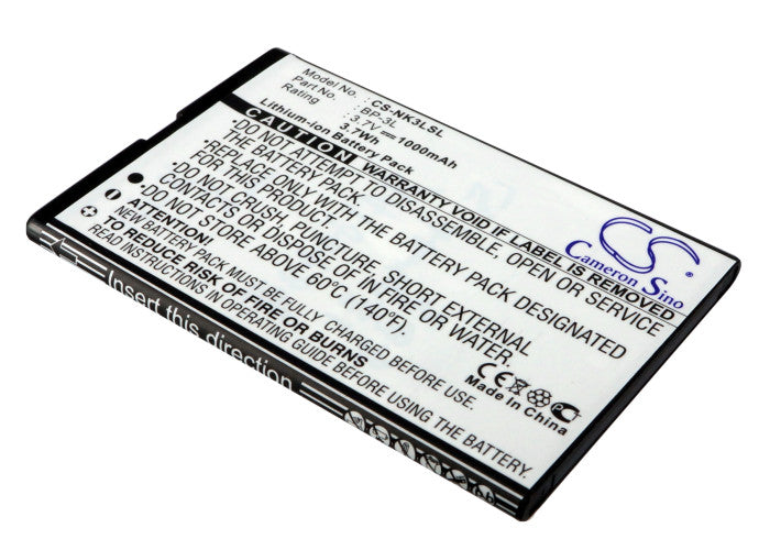 Li-ion Battery fits Nokia, 303, 603, Asha 303 3.7V, 1000mAh Communications Cameron Sino Technology Limited