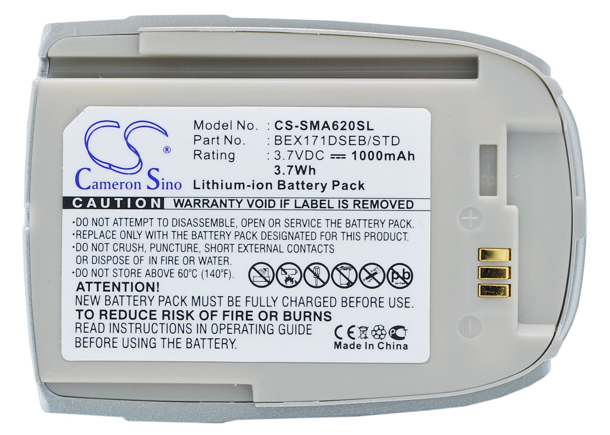 Li-Polymer Battery fits Samsung, Sph-a620, Vag-1000 3.7V, 1000mAh Mobile & SmartPhone Cameron Sino Technology Limited