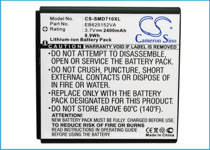 Li-Polymer Battery fits Samsung, Sph-d710 3.7V, 2400mAh Communications Cameron Sino Technology Limited