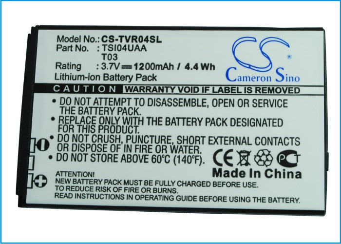 Li-ion Battery fits Toshiba, Regza Is04, T-01c 3.7V, 1200mAh Communications Cameron Sino Technology Limited (Suspended)