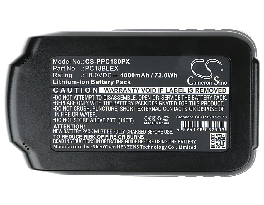 Li-ion Battery fits Porter Cable, Pc18ag, Pc18al, Pc18chd 18.0V, 4000mAh Home Electronics Cameron Sino Technology Limited (Suspended)