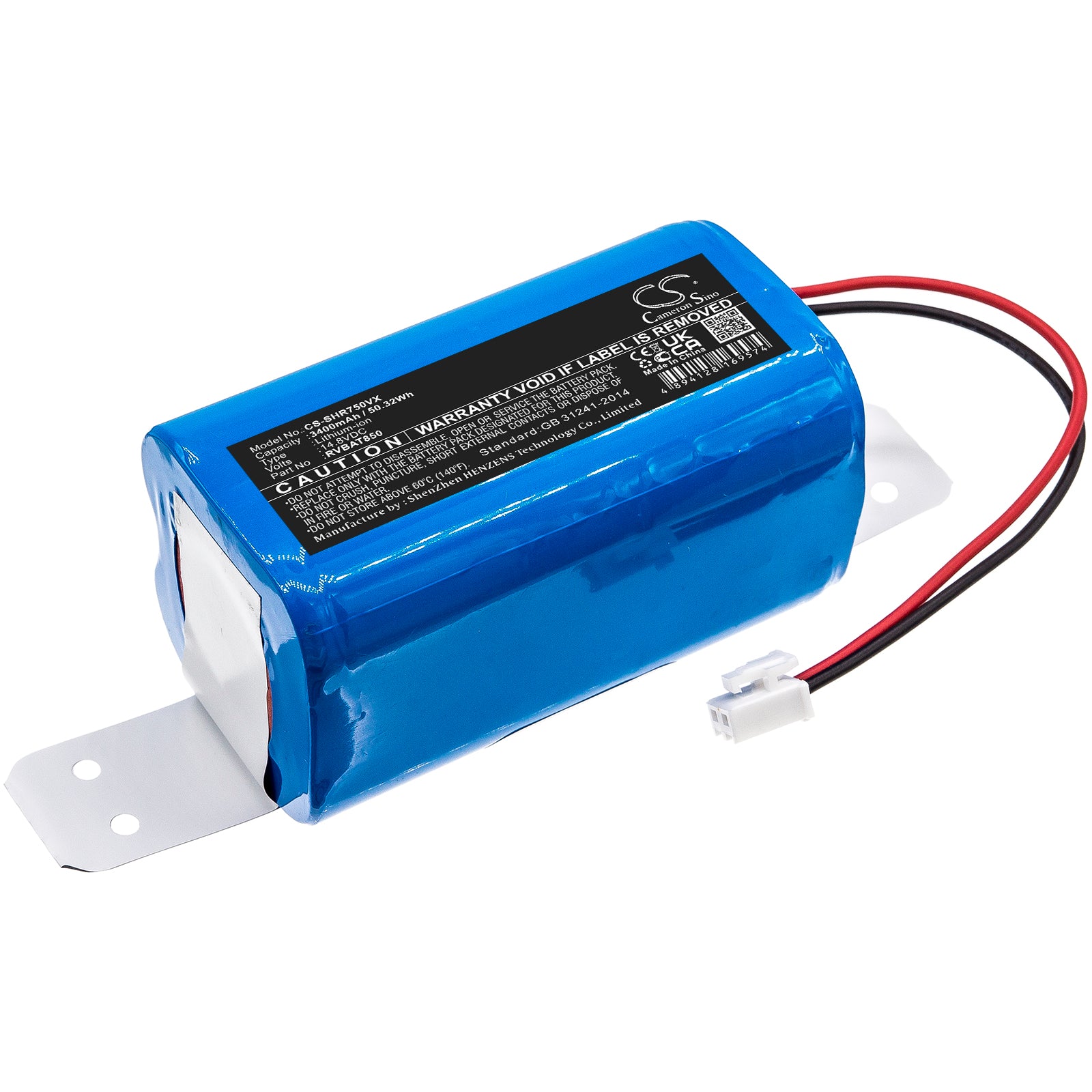 Li-ion Battery fits Shark, Ion Robot Vacuum Cleaning Syst, Ion Robot Vacuum Cleaning Syst 14.8V, 3400mAh Vacuum Cameron Sino Technology Limited
