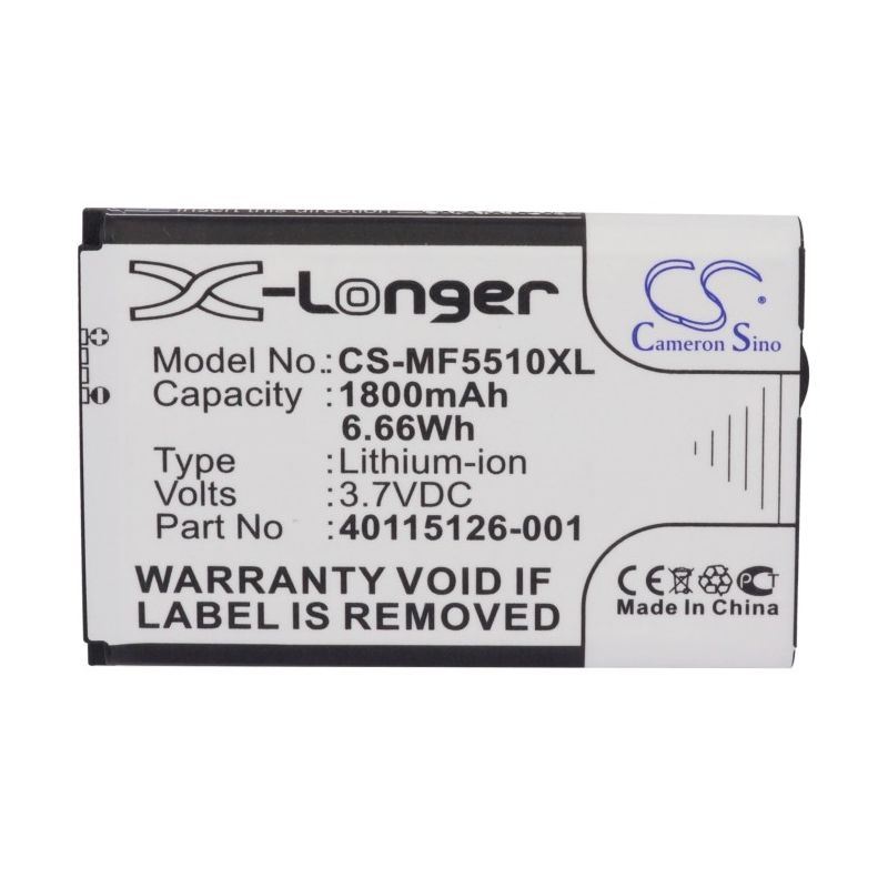 Li-ion Battery Fits Novatel Wireless, Mifi 500 Lte, Mifi 5510, Mifi 5510l 3.7v, 1800mah Hotspot Cameron Sino Technology Limited