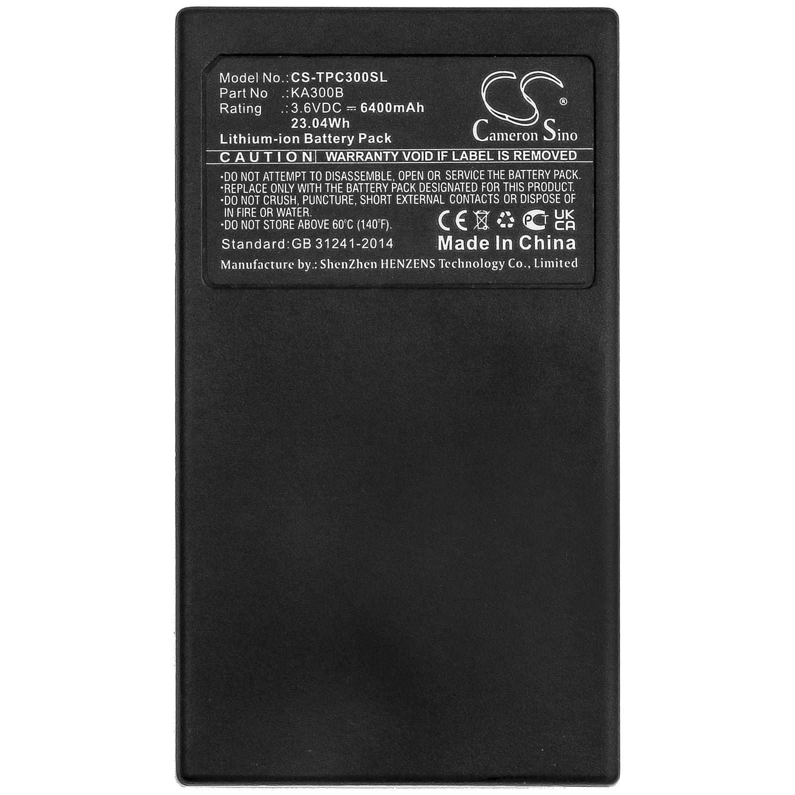 Li-ion Battery fits Tp-link, Kasa Kc300 3.6V, 6400mAh Home Electronics Cameron Sino Technology Limited