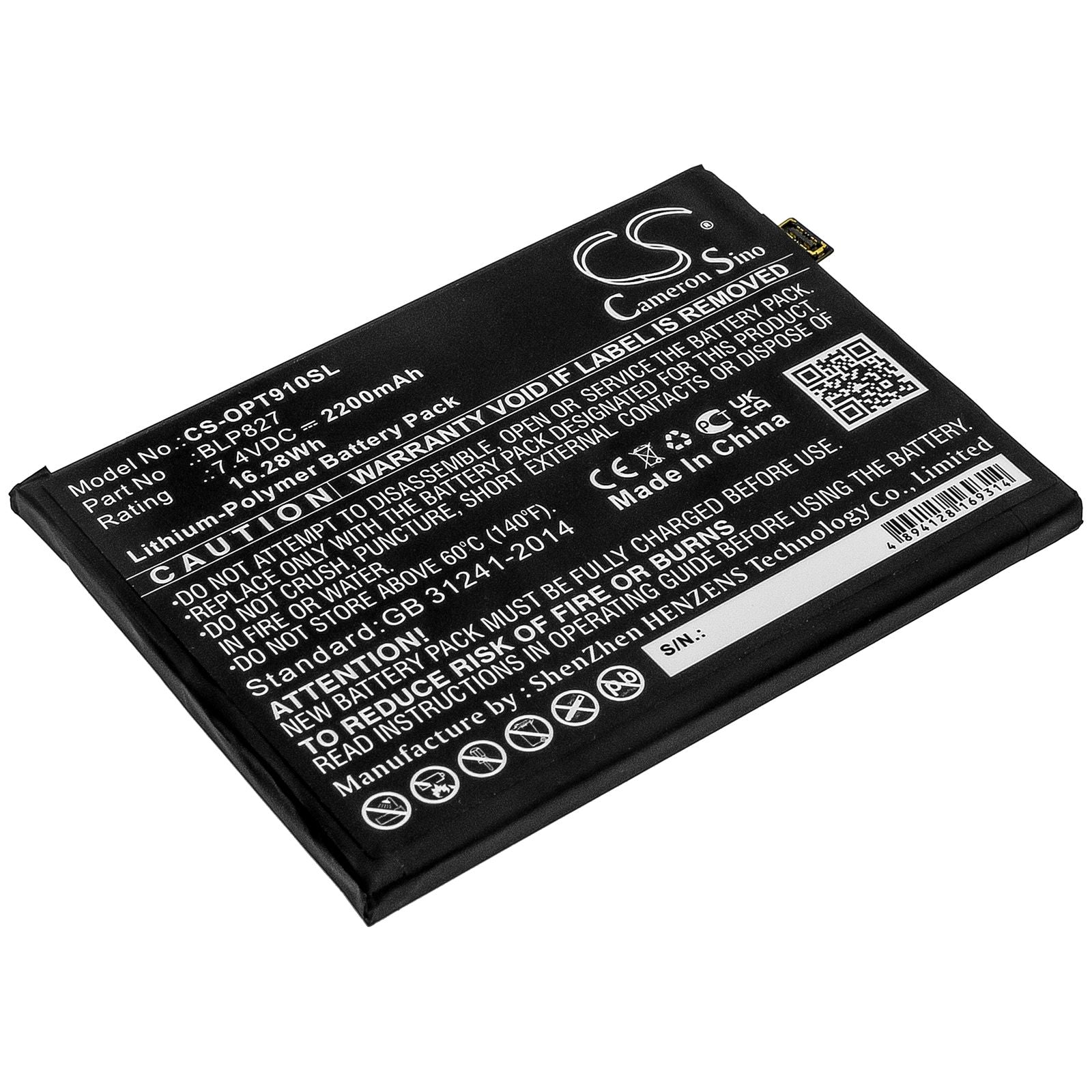 Li-ion Battery fits Oneplus, 9 Pro 5g, Le2120, Le2121 7.4V, 2200mAh Mobile & SmartPhone Cameron Sino Technology Limited