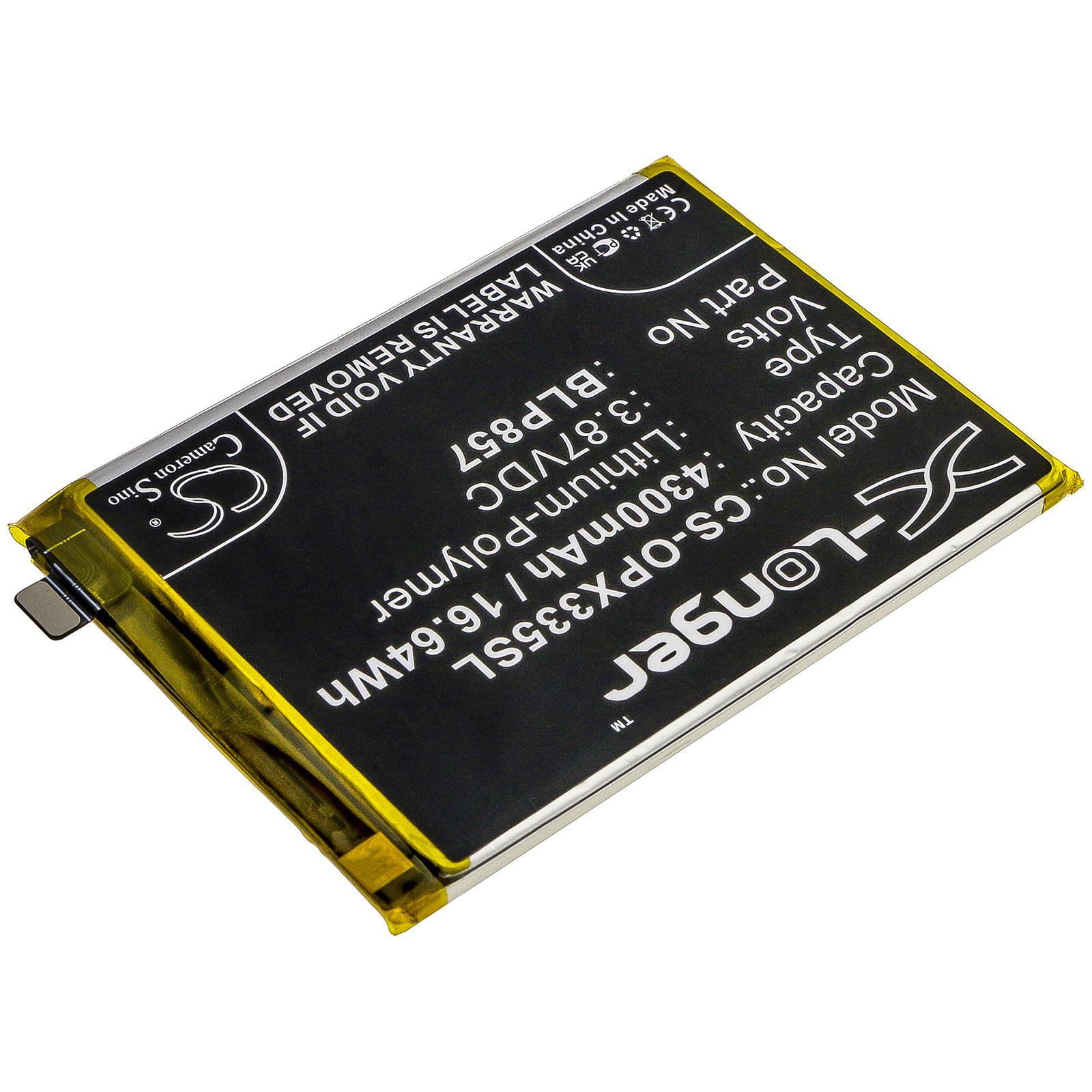 Li-ion Battery fits Oppo, Realme Gt Neo, Realme Gt Neo 5g 2021, Realme Gt Neo Flash 5g 2021 3.87V, 4300mAh Mobile & SmartPhone Cameron Sino Technology Limited