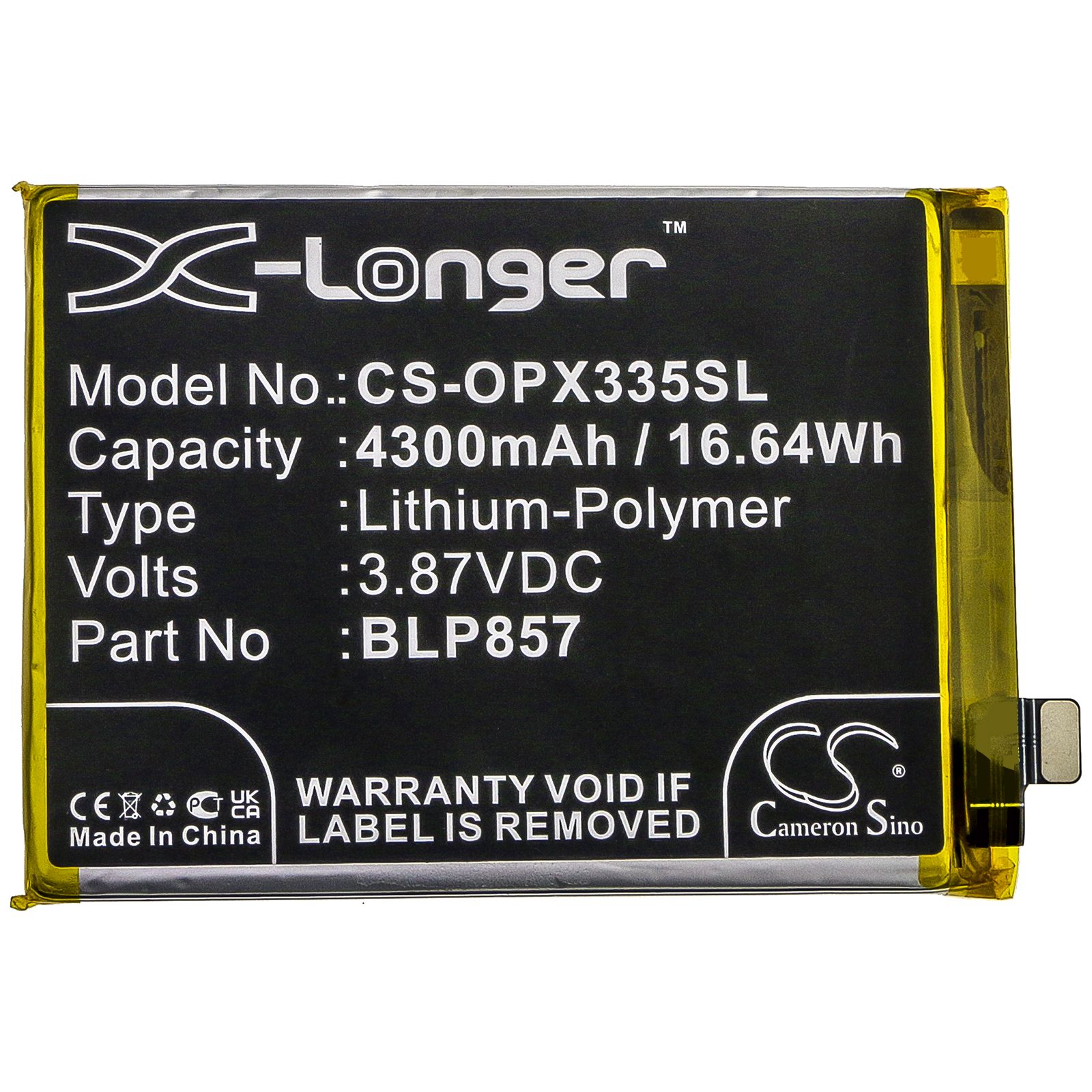 Li-ion Battery fits Oppo, Realme Gt Neo, Realme Gt Neo 5g 2021, Realme Gt Neo Flash 5g 2021 3.87V, 4300mAh Mobile & SmartPhone Cameron Sino Technology Limited