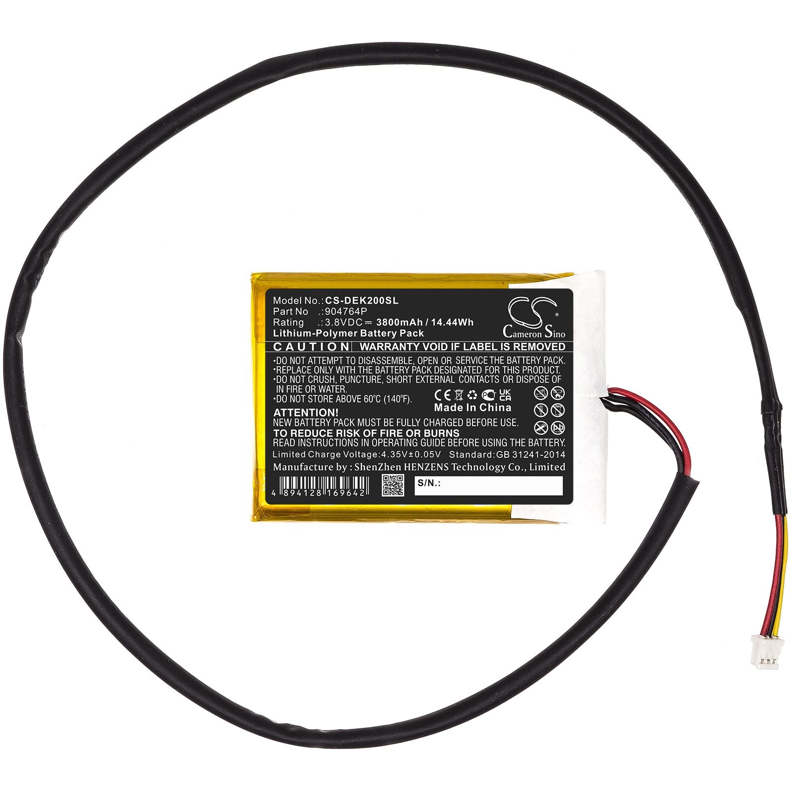 Li-Polymer Battery fits Idealens, K2, K2+ 3.8V, 3800mAh VR Cameron Sino Technology Limited