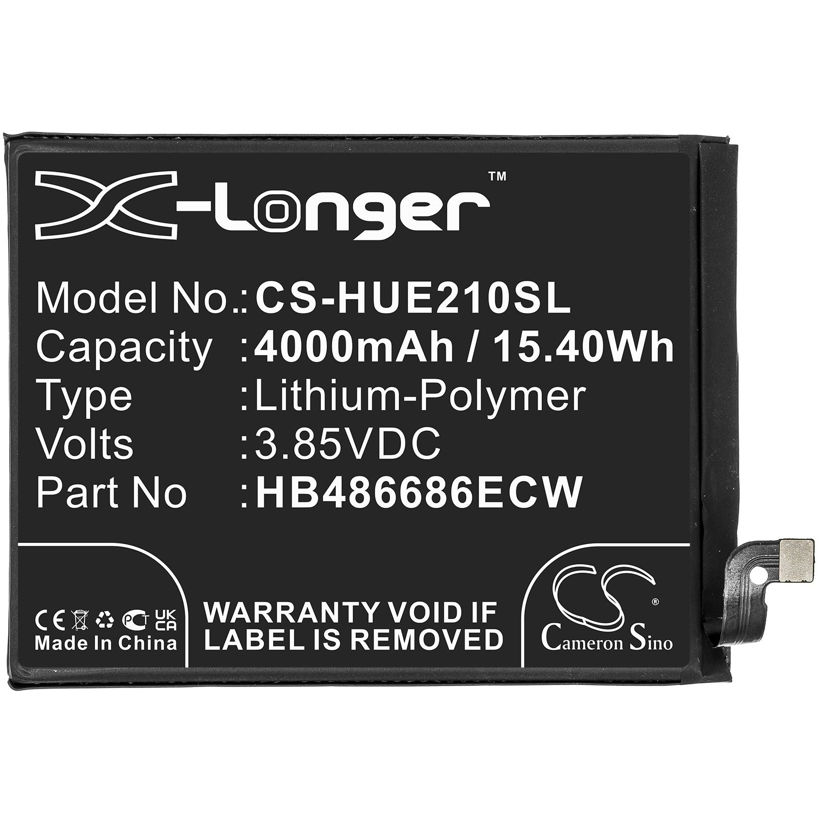 Li-Polymer Battery fits Huawei, Changxiang 20 Plus, Enjoy 20 Plus, Enjoy 20 Plus 5g Standard Edit 3.85V, 4000mAh Mobile & SmartPhone Cameron Sino Technology Limited