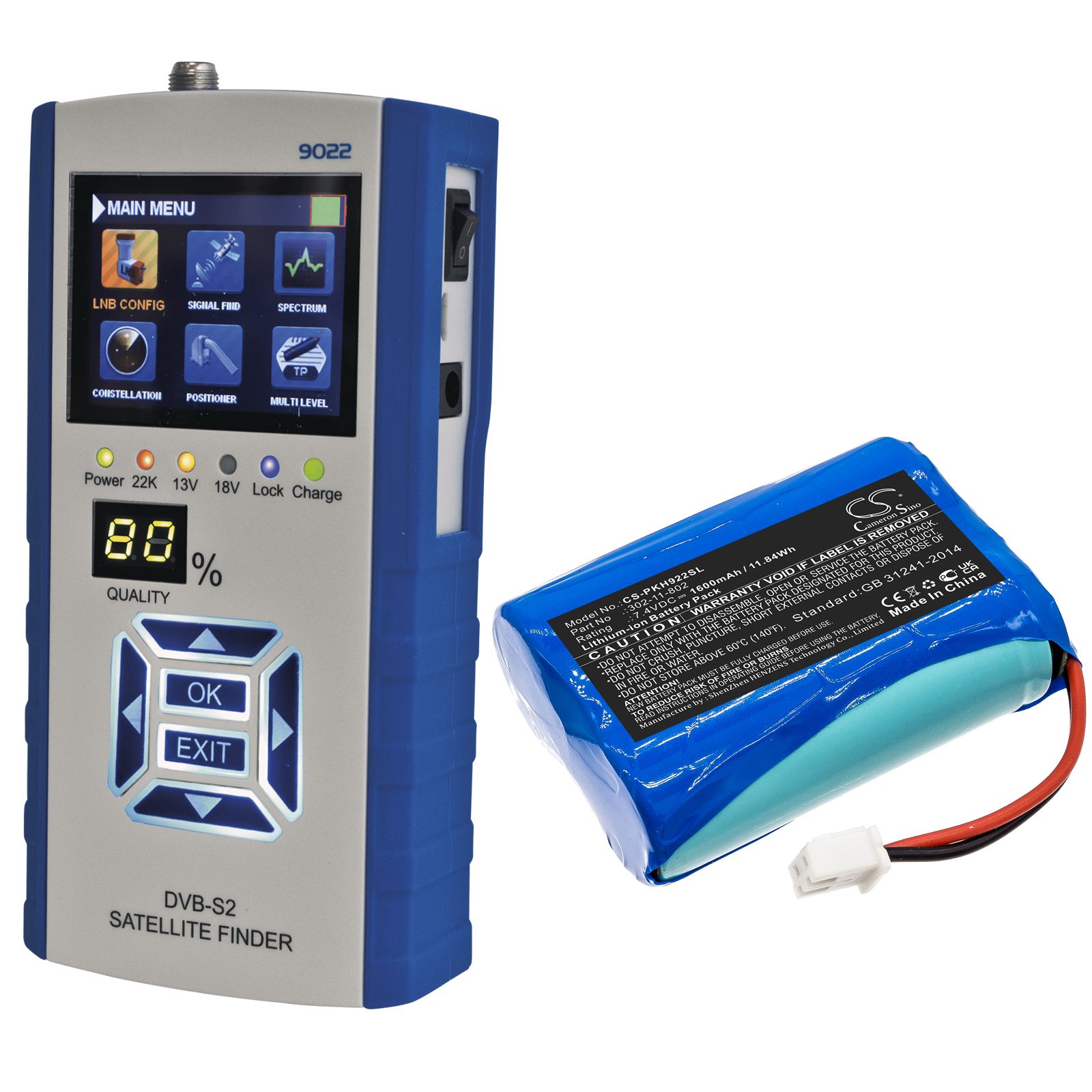 Li-ion Battery fits Peaktech, Dvb-c, Dvb-c/s/t, Dvb-s 7.4V, 1600mAh Equipment & Survey & Test Cameron Sino Technology Limited