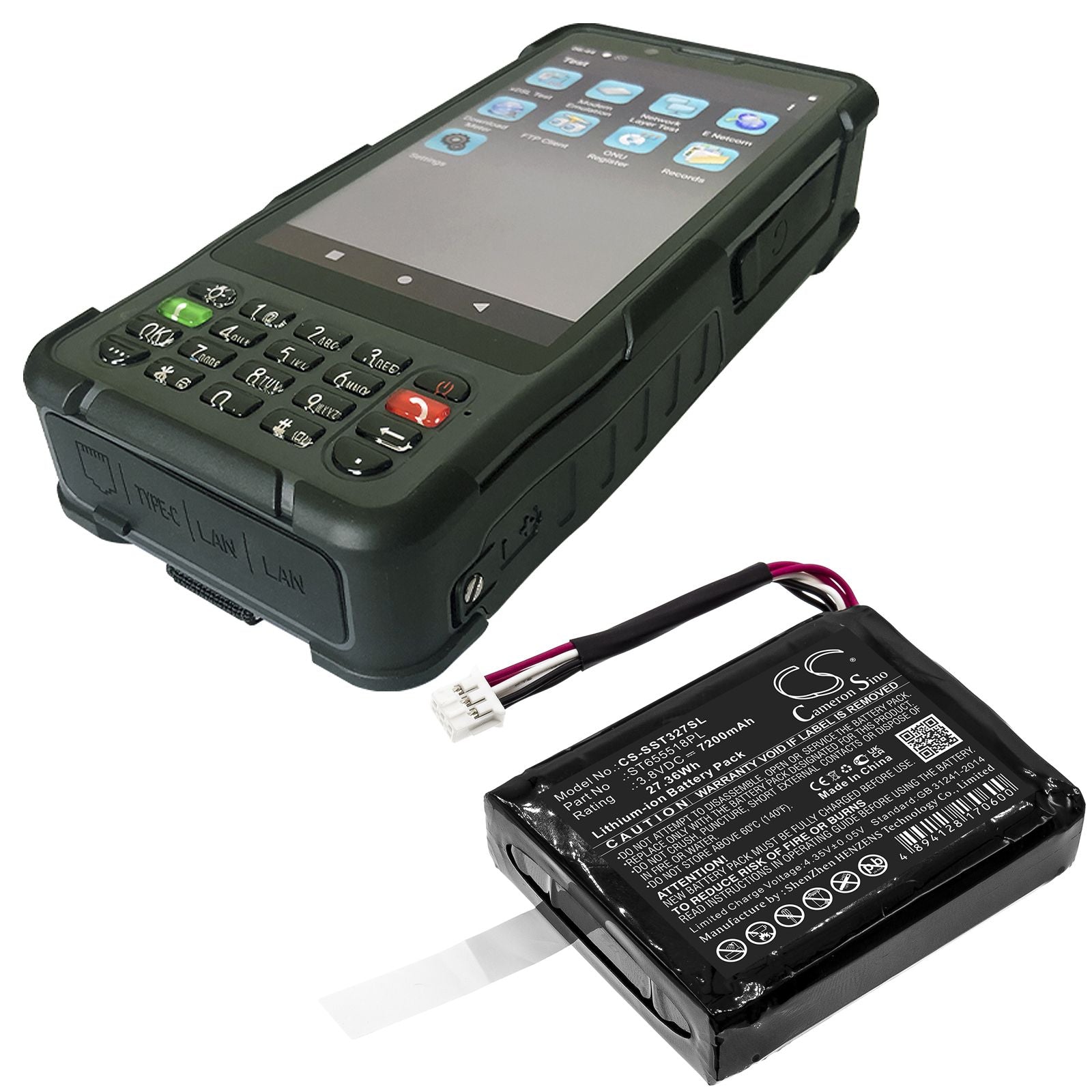 Li-ion Battery fits Senter, St103, St327 3.8V, 7600mAh Equipment & Survey & Test Cameron Sino Technology Limited