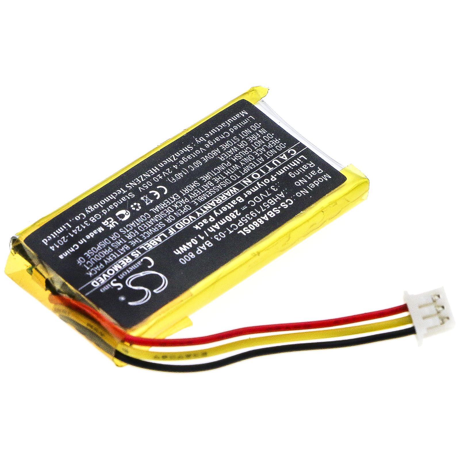 Li-Polymer Battery fits Sennheiser, Flex 5000, Rs 5000, Set 880 3.7V, 280mAh Wireless Headset Cameron Sino Technology Limited
