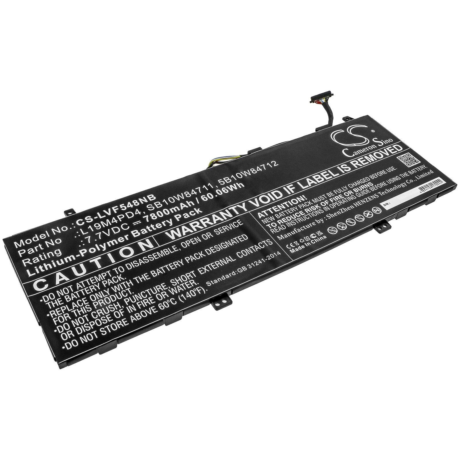 Li-ion Battery fits Lenovo, Flex 5g, Flex 5g-14q8cx05(81xe/82ak) 7.7V, 7800mAh Notebook & Laptop Cameron Sino Technology Limited