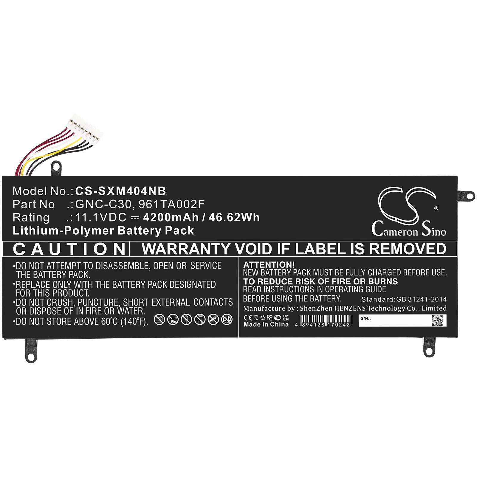 Li-Polymer Battery fits Schenker, Xmg C404 11.1V, 4200mAh Computer Cameron Sino Technology Limited