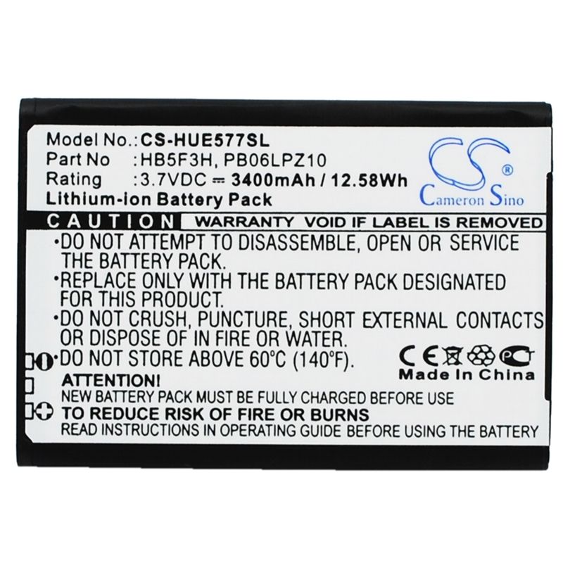 Li-ion Battery fits Huawei, E5372t, E5377, E5377t 3.7V, 3400mAh Hotspot Cameron Sino Technology Limited