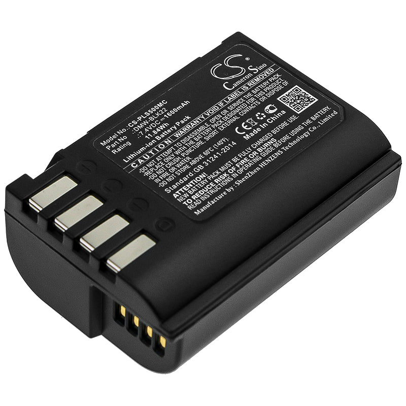 Li-ion Battery fits Panasonic, Lumix Dc-s5, Lumix Dc-s5k 7.4V, 1600mAh Camera Cameron Sino Technology Limited