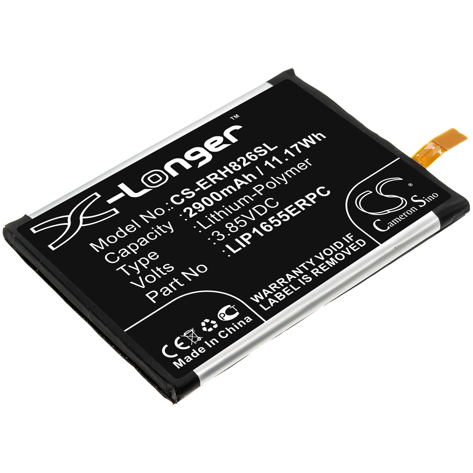 Li-Polymer Battery fits Sony, 1310-1782, Lip1655erpc 3.85V, 2900mAh Mobile & SmartPhone Cameron Sino Technology Limited