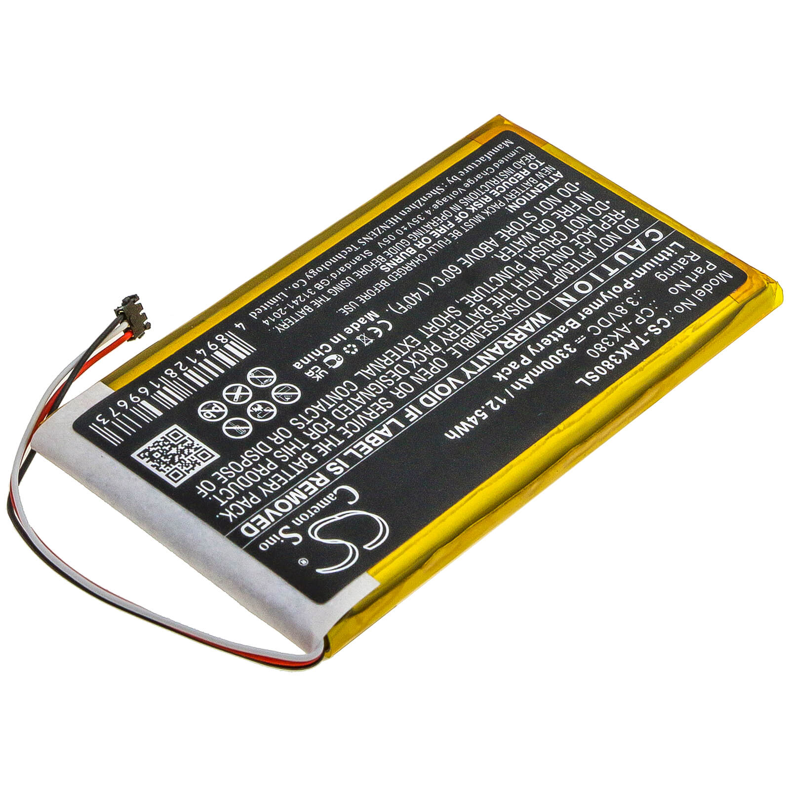 Li-Polymer Battery fits Astell&kern, Ak300, Ak380 3.7V, 3300mAh Media Player Cameron Sino Technology Limited