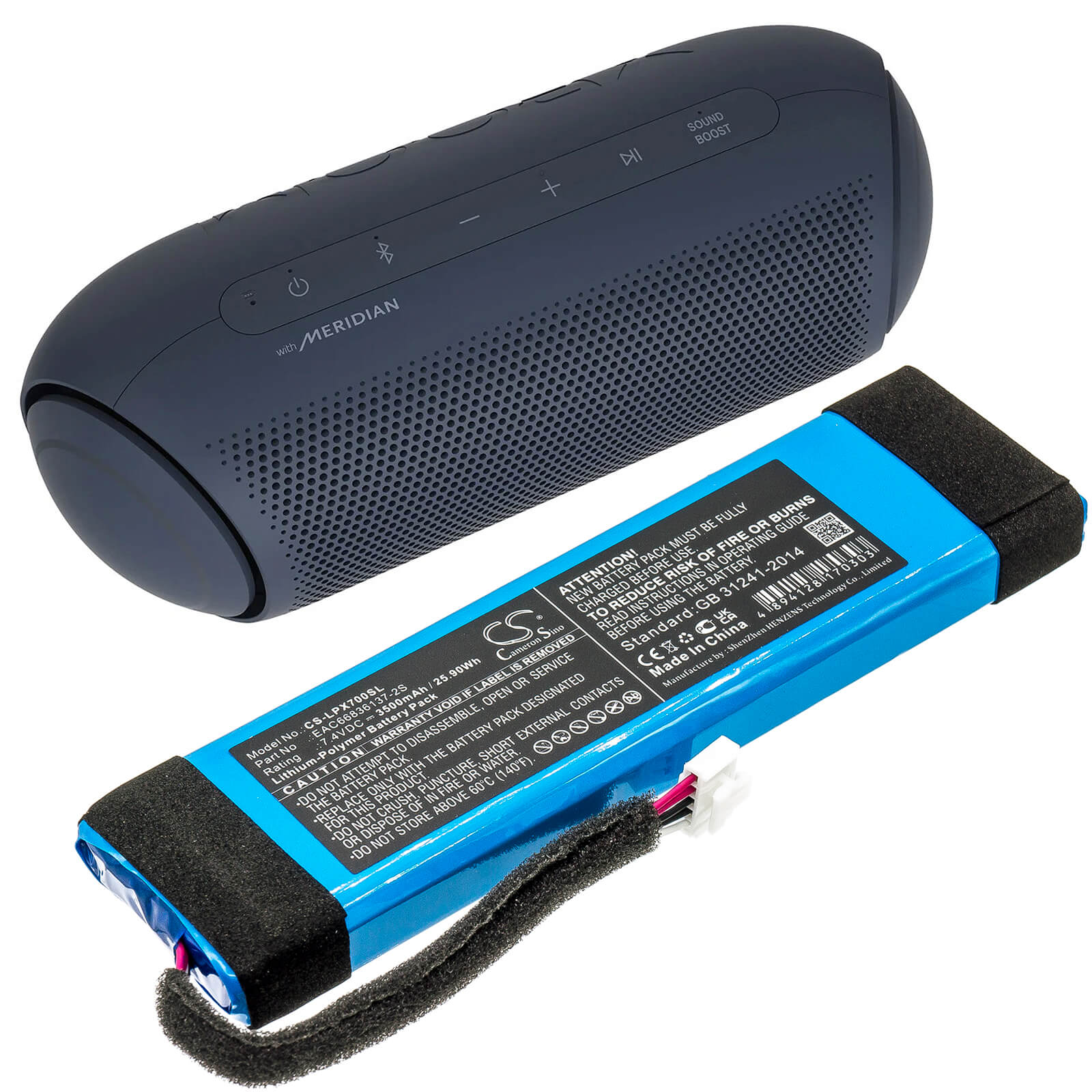 Li-Polymer Speaker Battery fits Lg, Xboom Go Pl7 7.4V, 3500mAh Speaker Cameron Sino Technology Limited