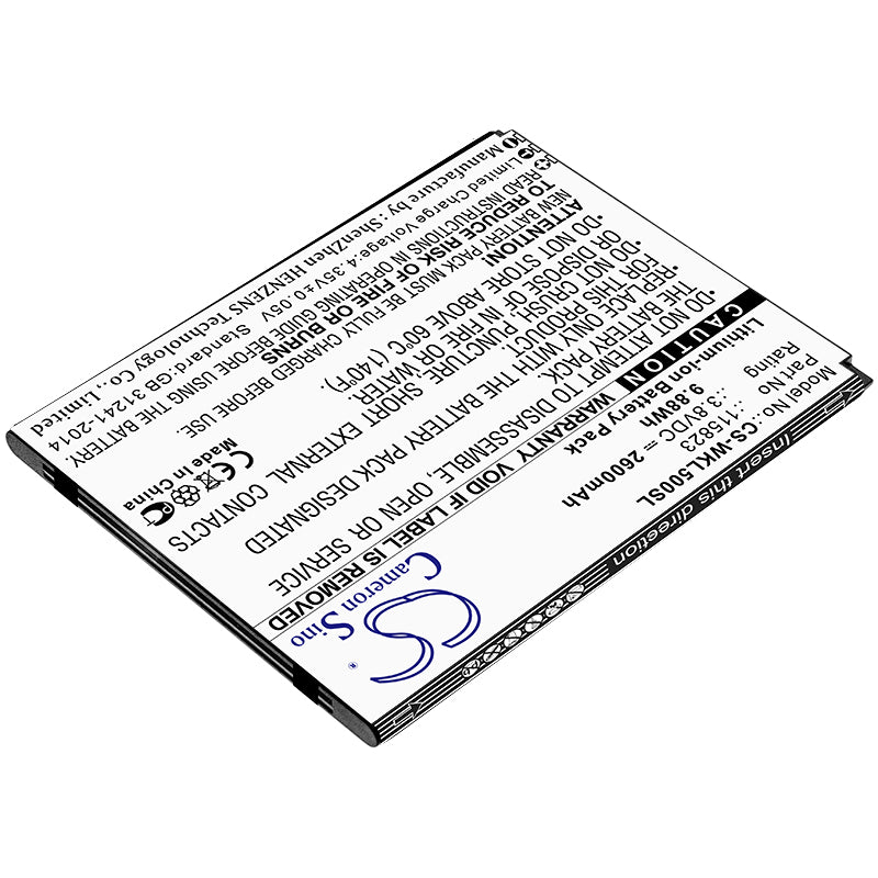 Li-ion Battery fits Wiko, Lenny 5 3.8V, 2600mAh Mobile & SmartPhone Cameron Sino Technology Limited