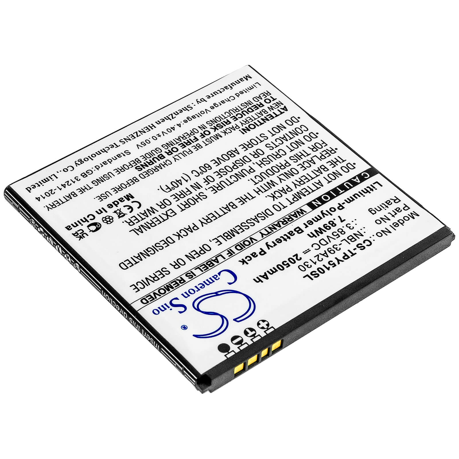 Li-ion Battery fits Neffos, Tp802a-3, Y5 3.85V, 2050mAh Mobile & SmartPhone Cameron Sino Technology Limited