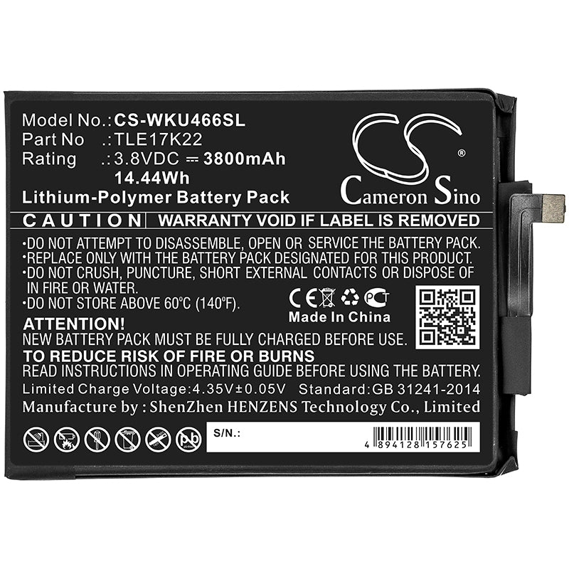 Li-Polymer Battery fits Wiko, P4661an, U Feel Go 3.8V, 3800mAh Mobile & SmartPhone Cameron Sino Technology Limited