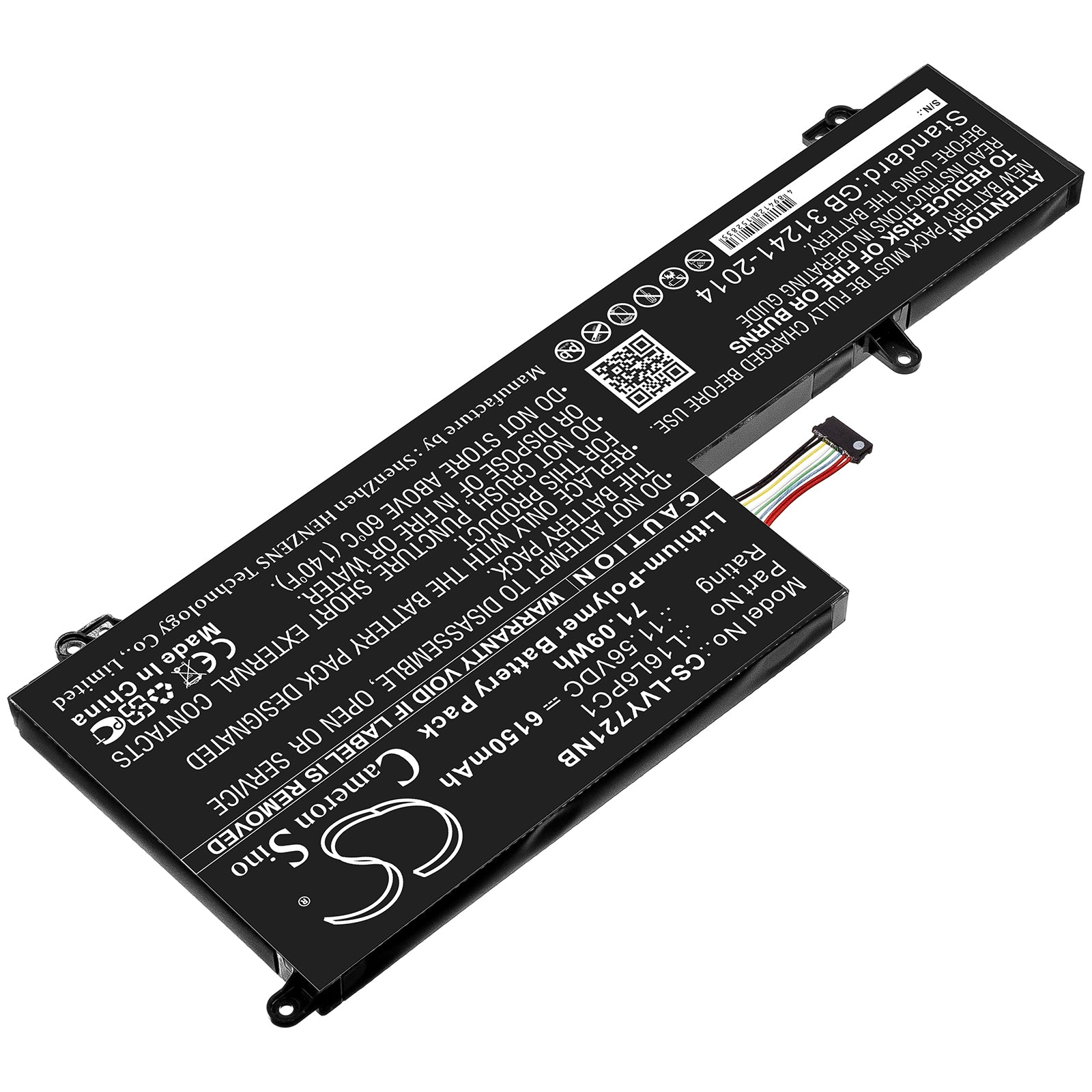Li-ion Battery fits Lenovo, Yoga 720, Yoga 720-15 11.56V, 6150mAh Notebook & Laptop Cameron Sino Technology Limited