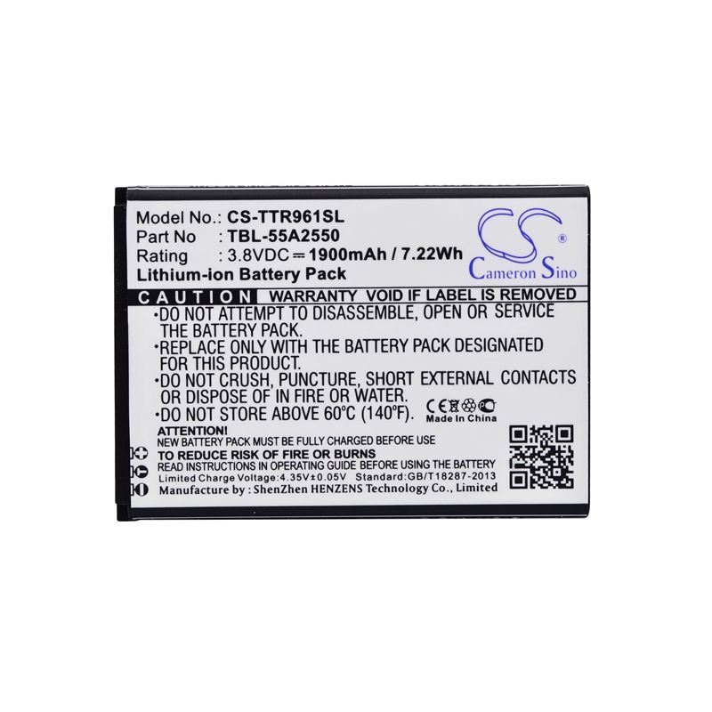 Li-ion Battery fits Tp-link, M7350, M7350 Ver 1.0-3.0, Tl-tr961 3.8V, 1900mAh Hotspot Cameron Sino Technology Limited