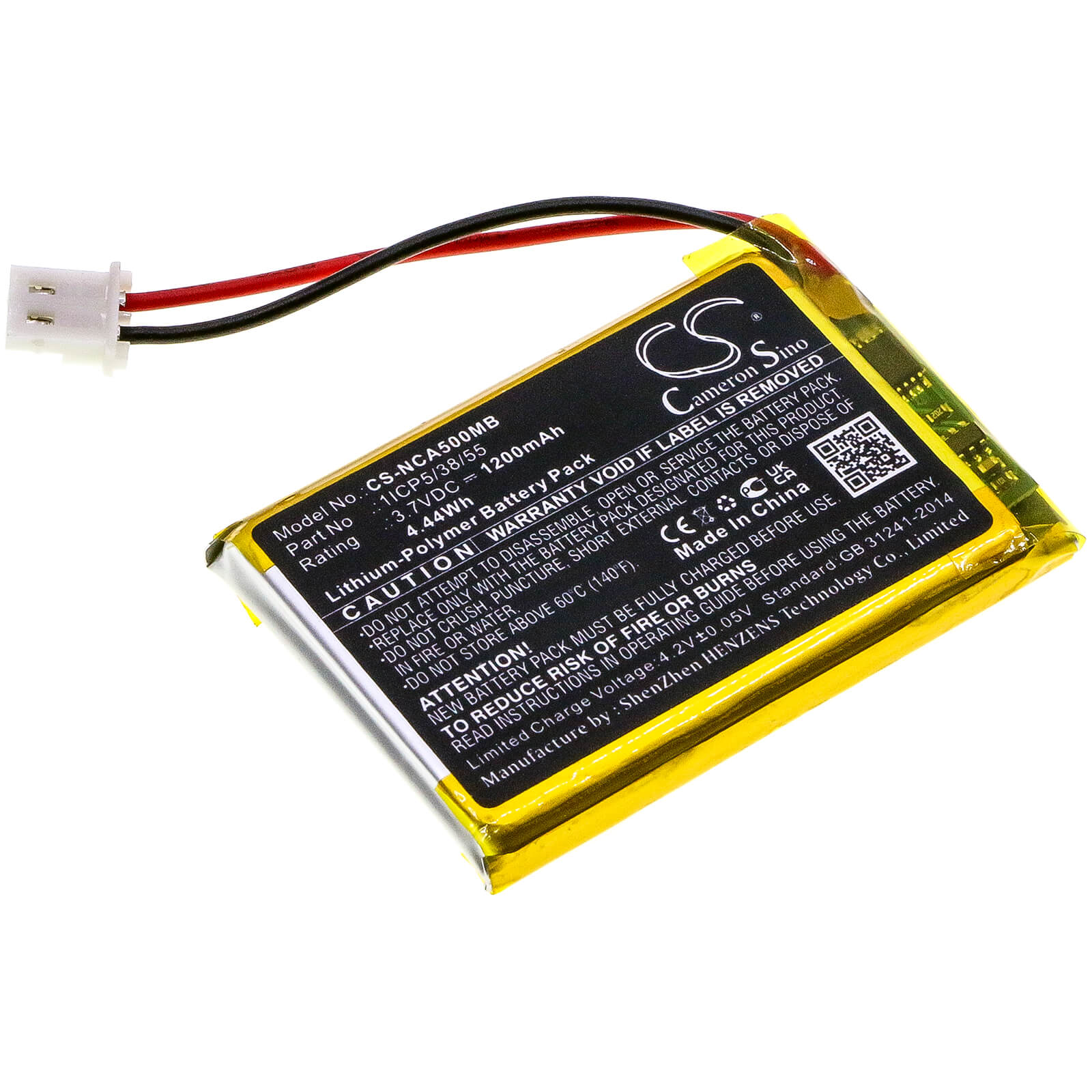 Li-Polymer Battery fits Nuk, Eco Control Audio 500, Eco Control Audio 530d+ 3.7V, 1200mAh / 4.44Wh BabyPhone Cameron Sino Technology Limited