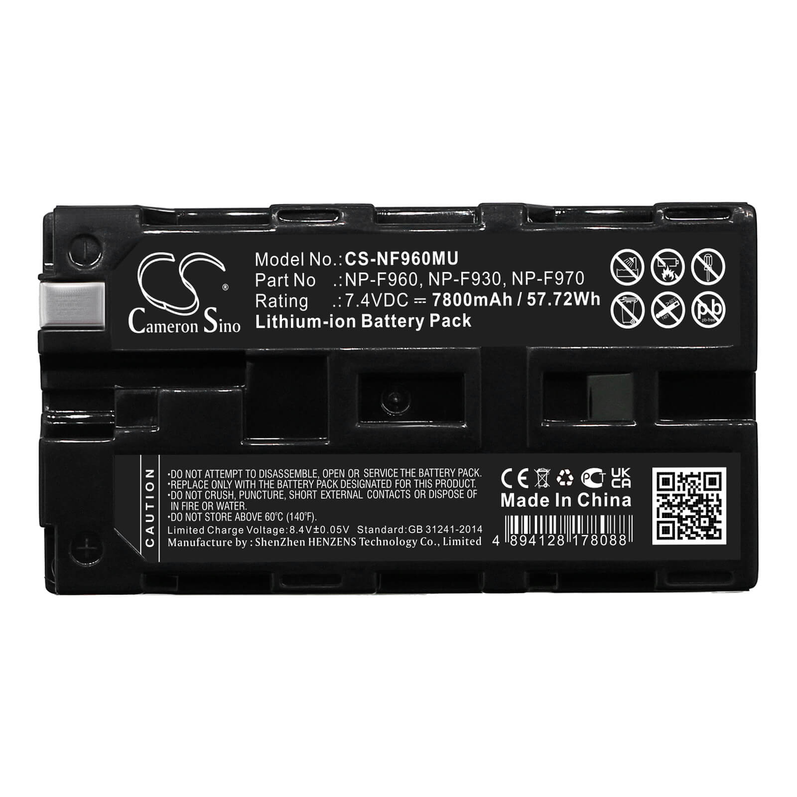 Li-ion Battery fits Sound Devices, 633 Mixer, Pix 240i 7.4V, 7800mAh / 57.72Wh Camera Cameron Sino Technology Limited