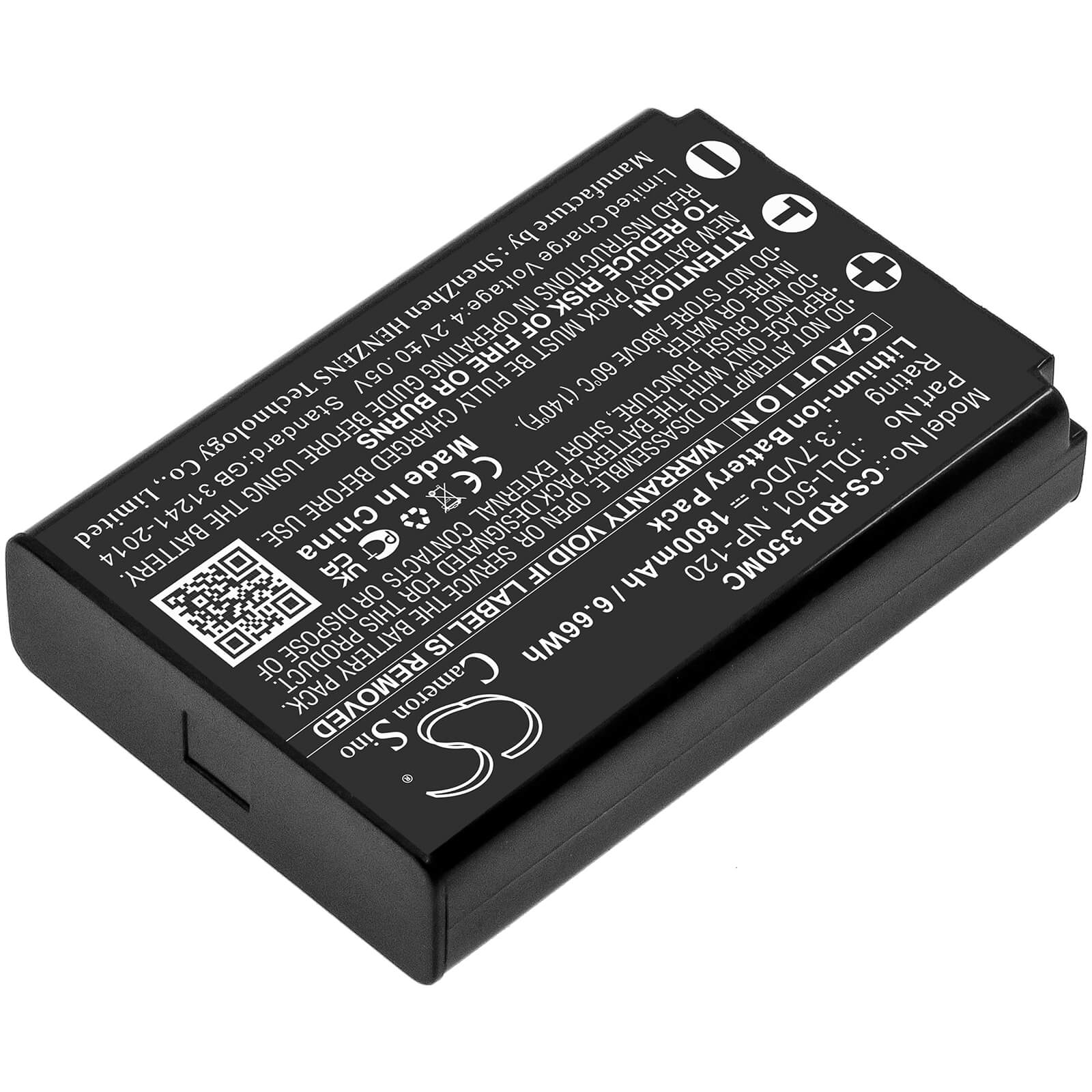 Li-ion Battery fits Rollei, Powerflex 350 Wifi 3.7V, 1800mAh / 6.66Wh Home Electronics Cameron Sino Technology Limited