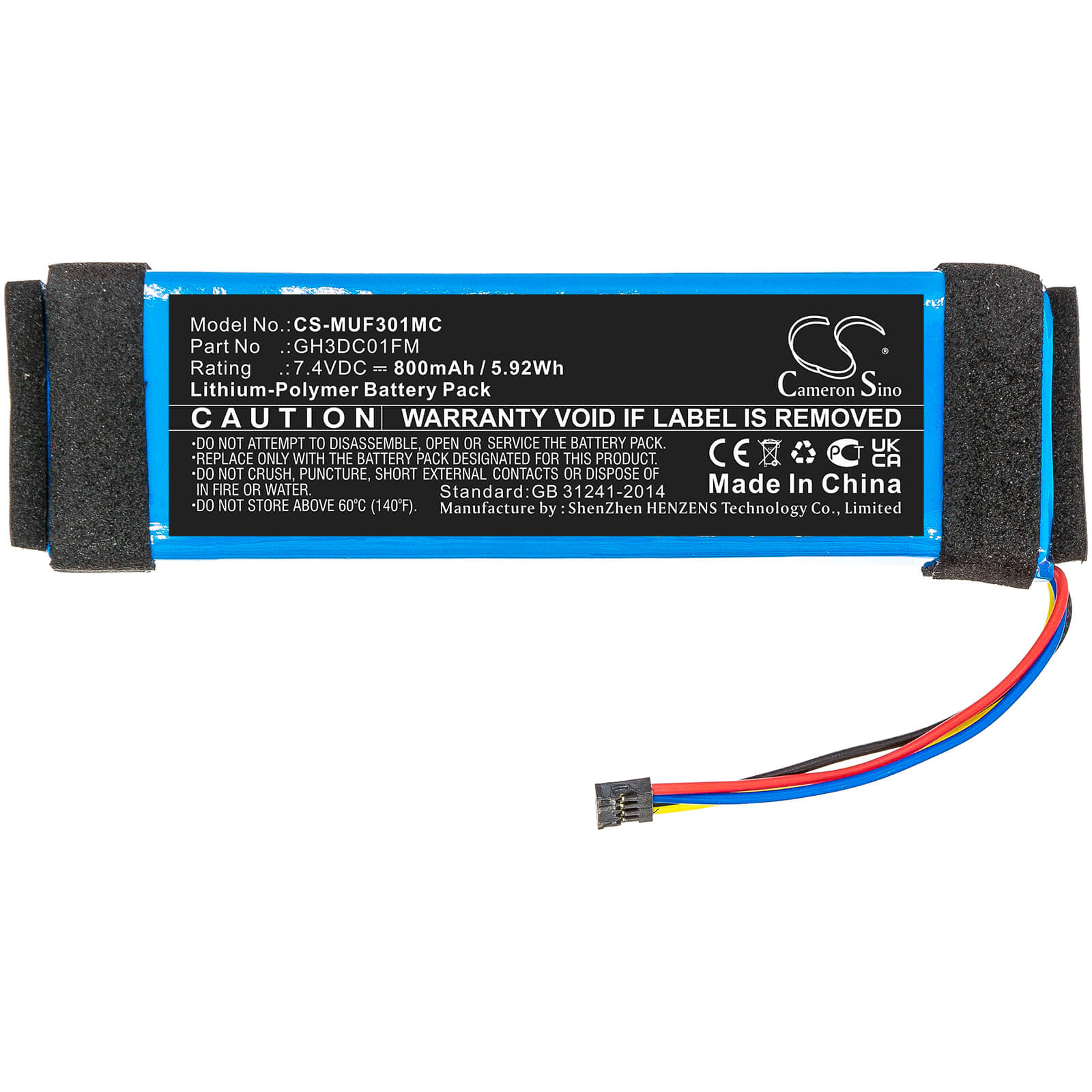 Li-Polymer Battery fits Xiaomi, Fimi Palm 7.4V, 800mAh / 5.92Wh Camera Cameron Sino Technology Limited