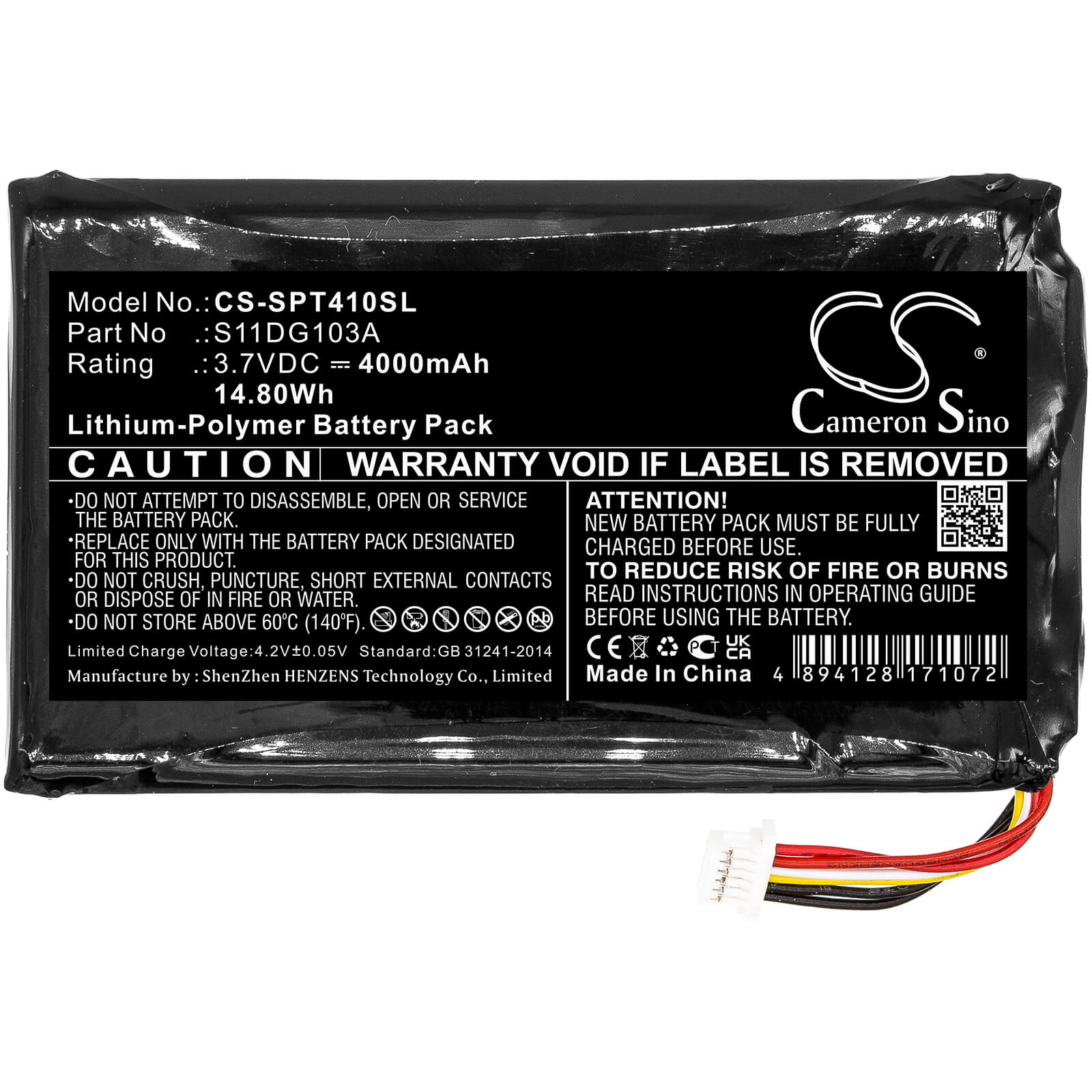 Li-Polymer Battery fits Spectra Precision, T41 3.7V, 4000mAh / 14.80Wh Equipment & Survey & Test Cameron Sino Technology Limited