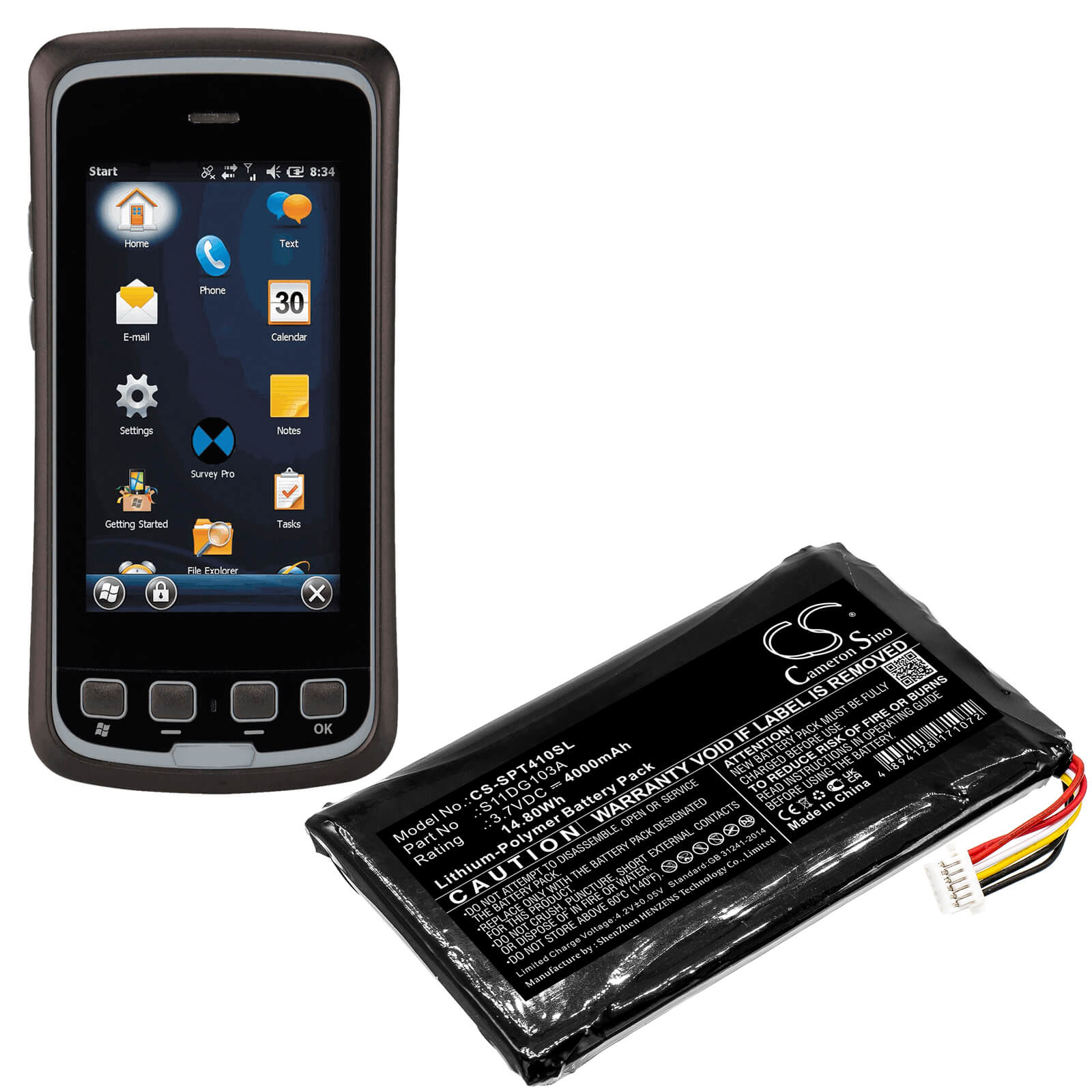 Li-Polymer Battery fits Spectra Precision, T41 3.7V, 4000mAh / 14.80Wh Equipment & Survey & Test Cameron Sino Technology Limited